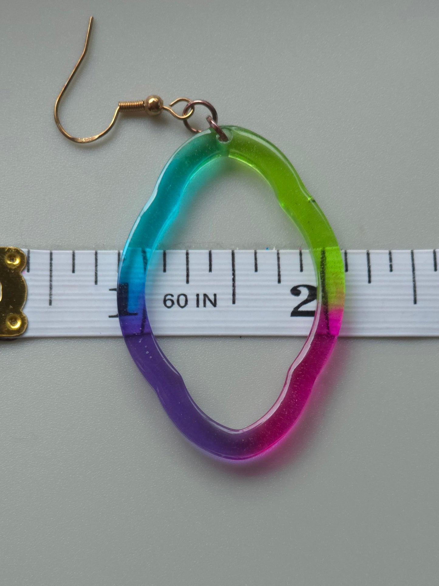 Rainbow Hoop Resin Earrings