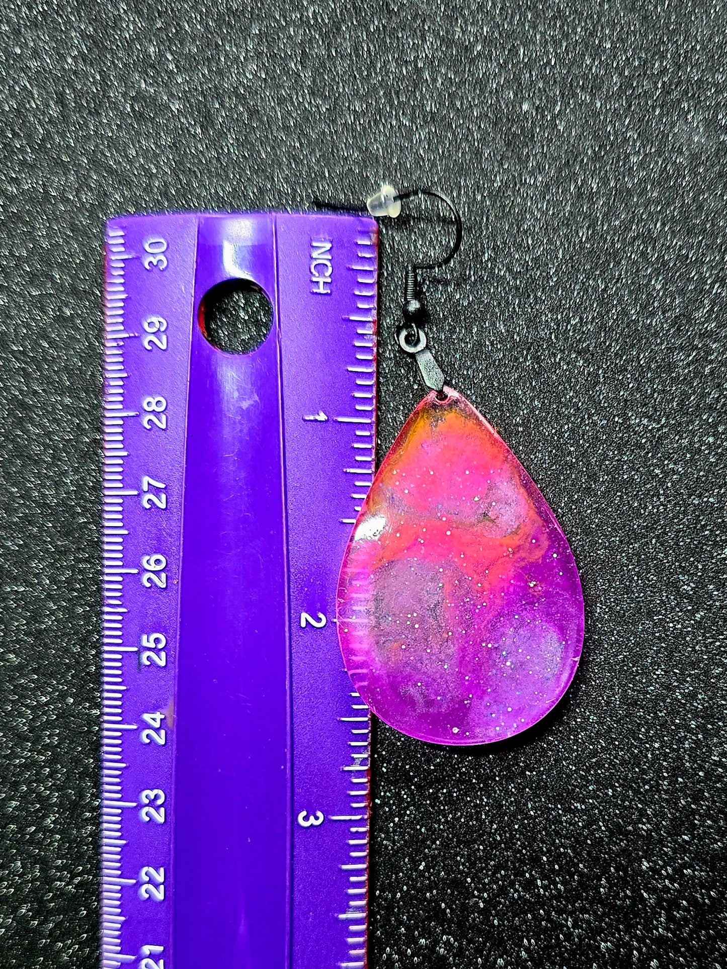 Tye Dye Glow in the Dark Resin Earrings