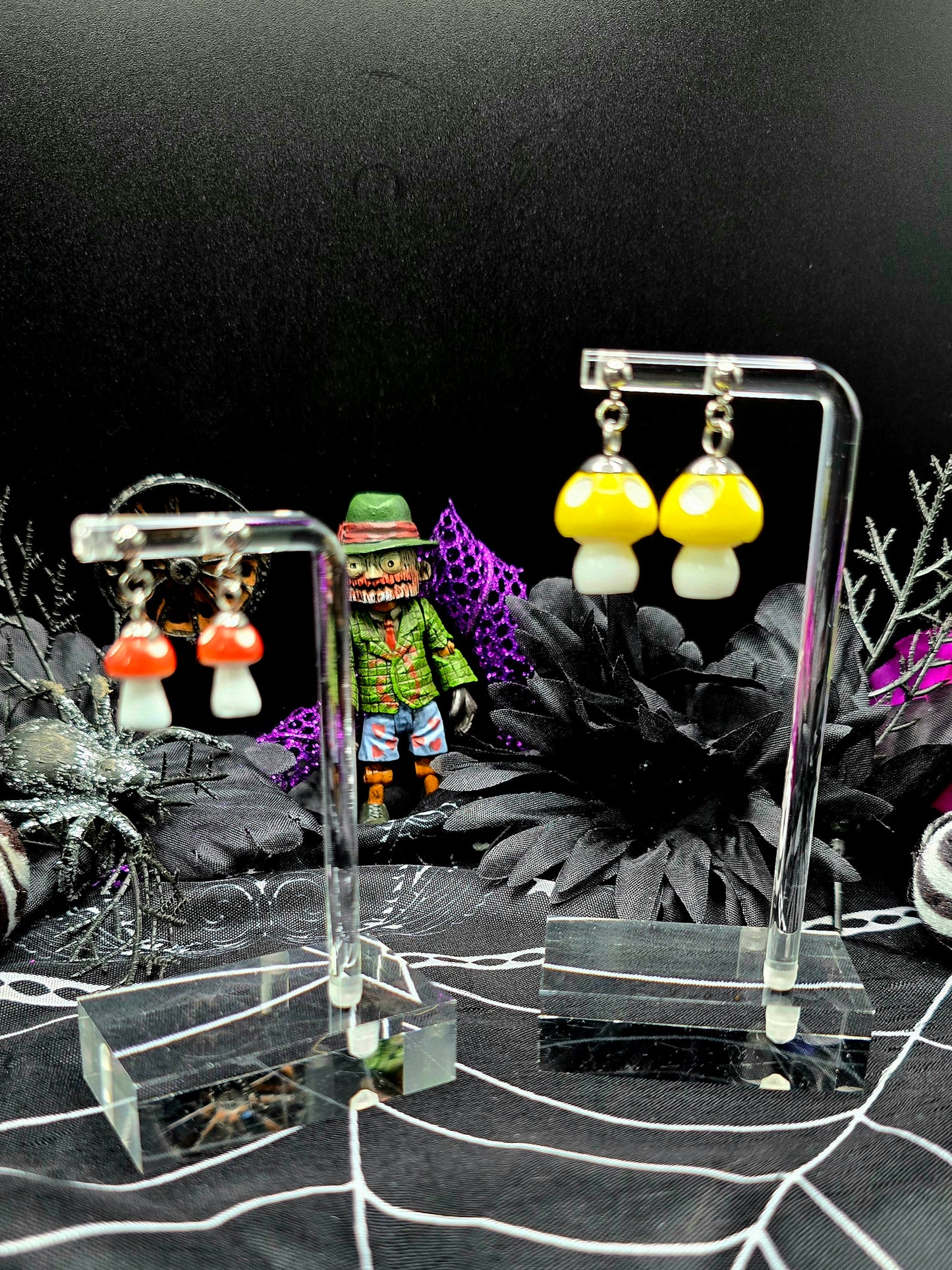 Yellow & Orange Mushroom Earrings