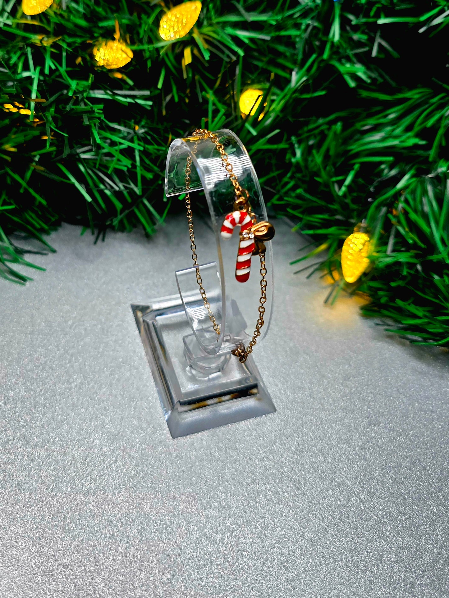 Candy Cane Christmas Bracelet