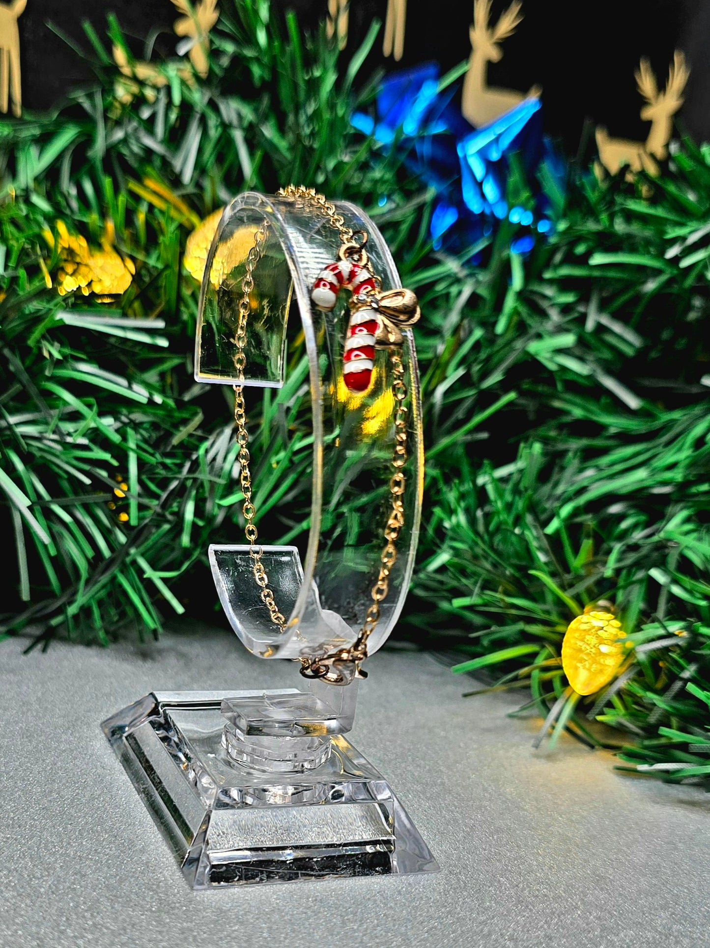 Candy Cane Christmas Bracelet