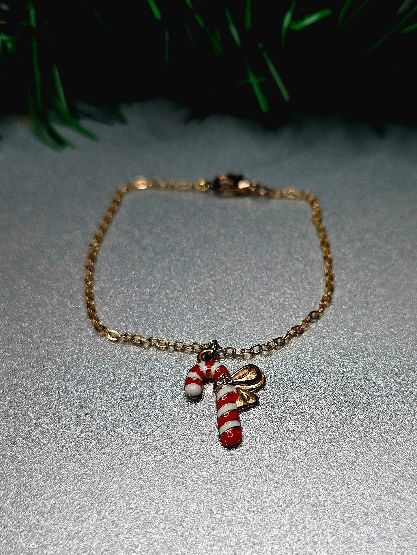 Candy Cane Christmas Bracelet
