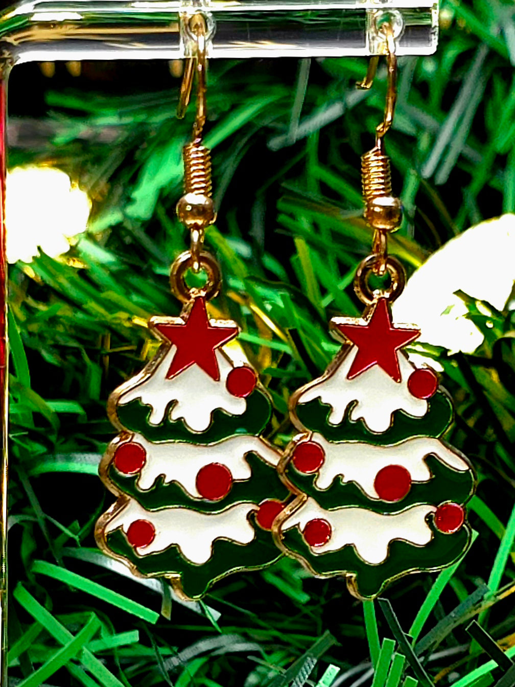 Christmas Tree Dangle Earrings