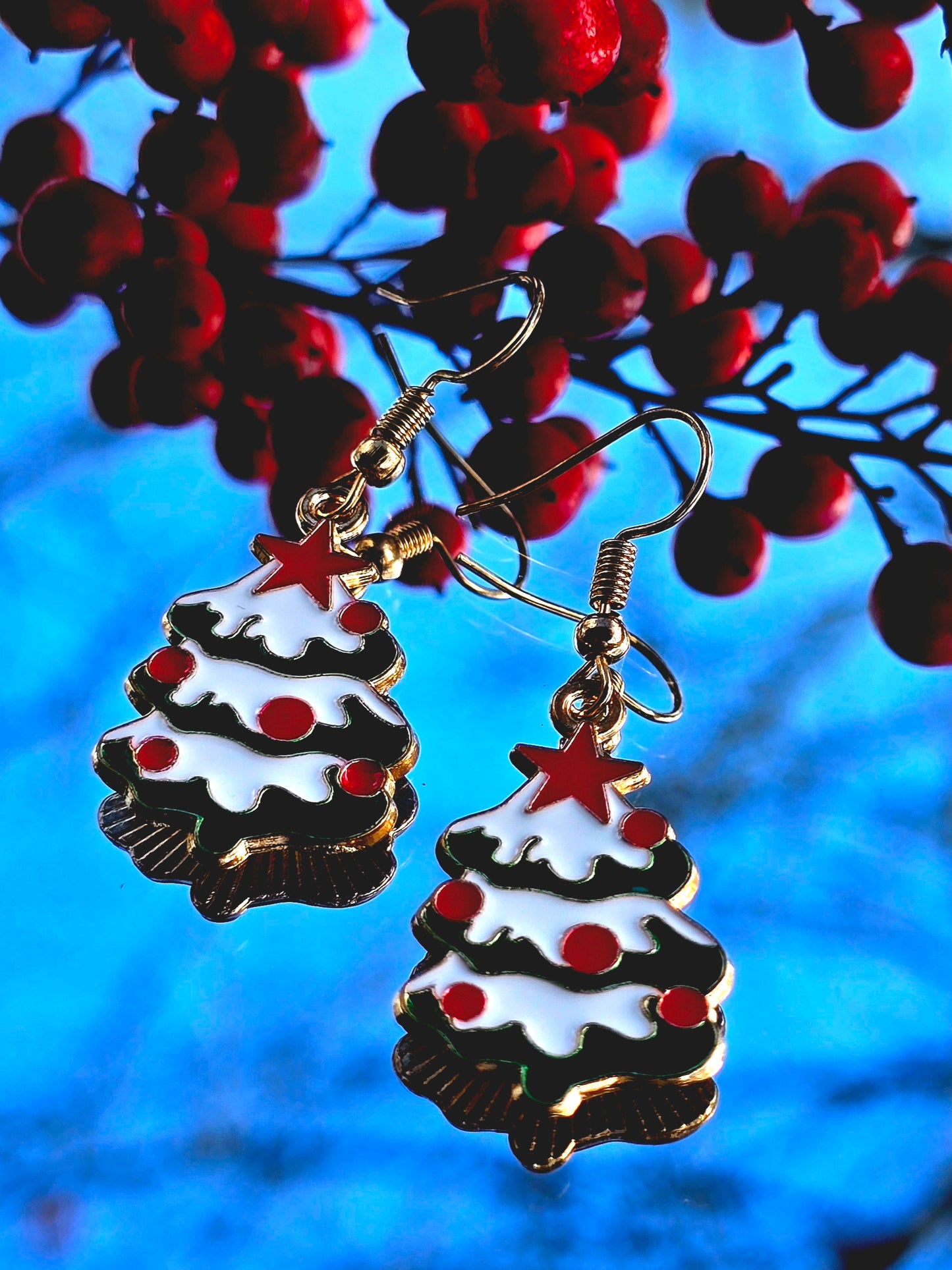 Christmas Tree Dangle Earrings