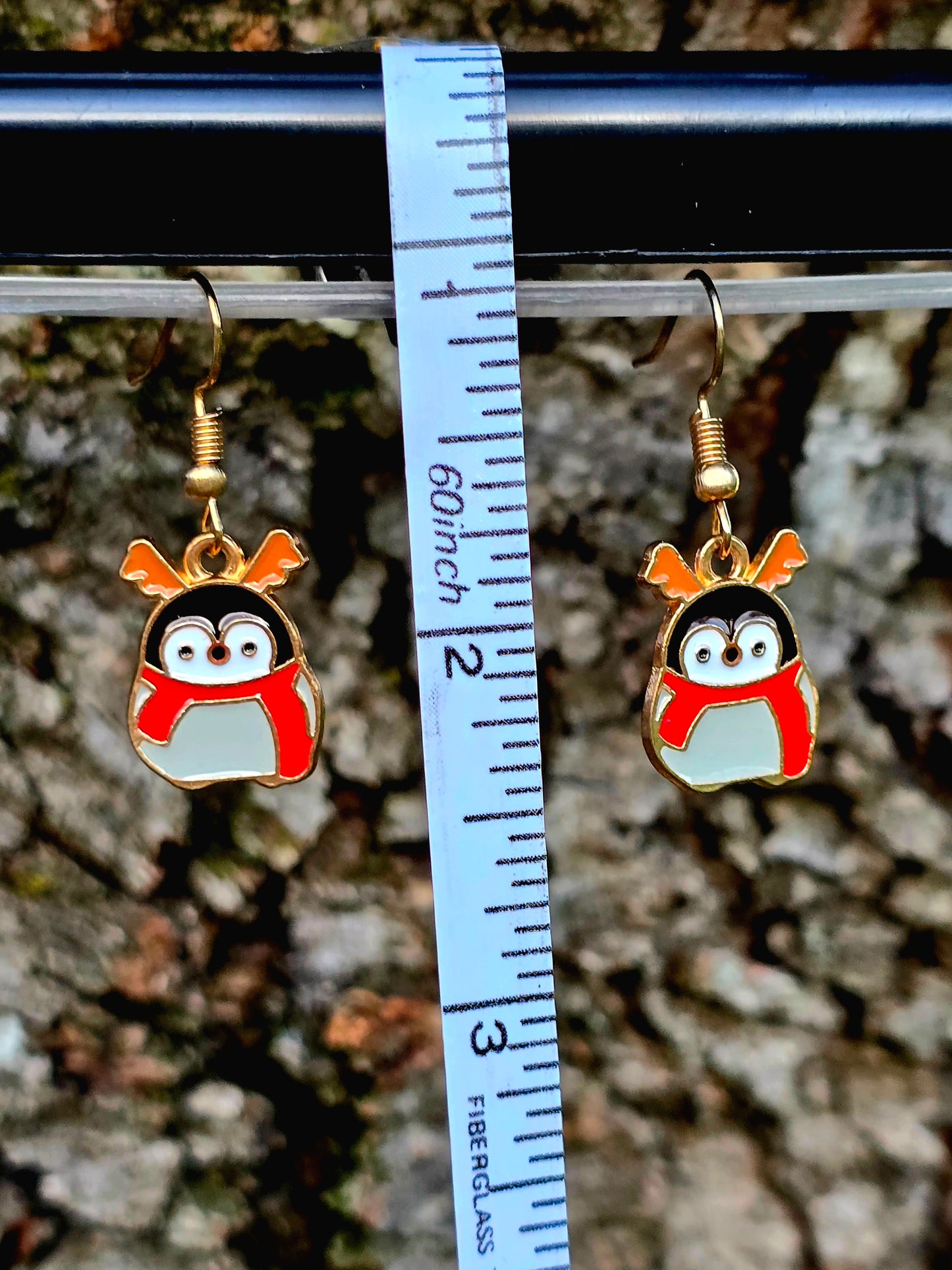 Penguin Christmas Dangle Earrings