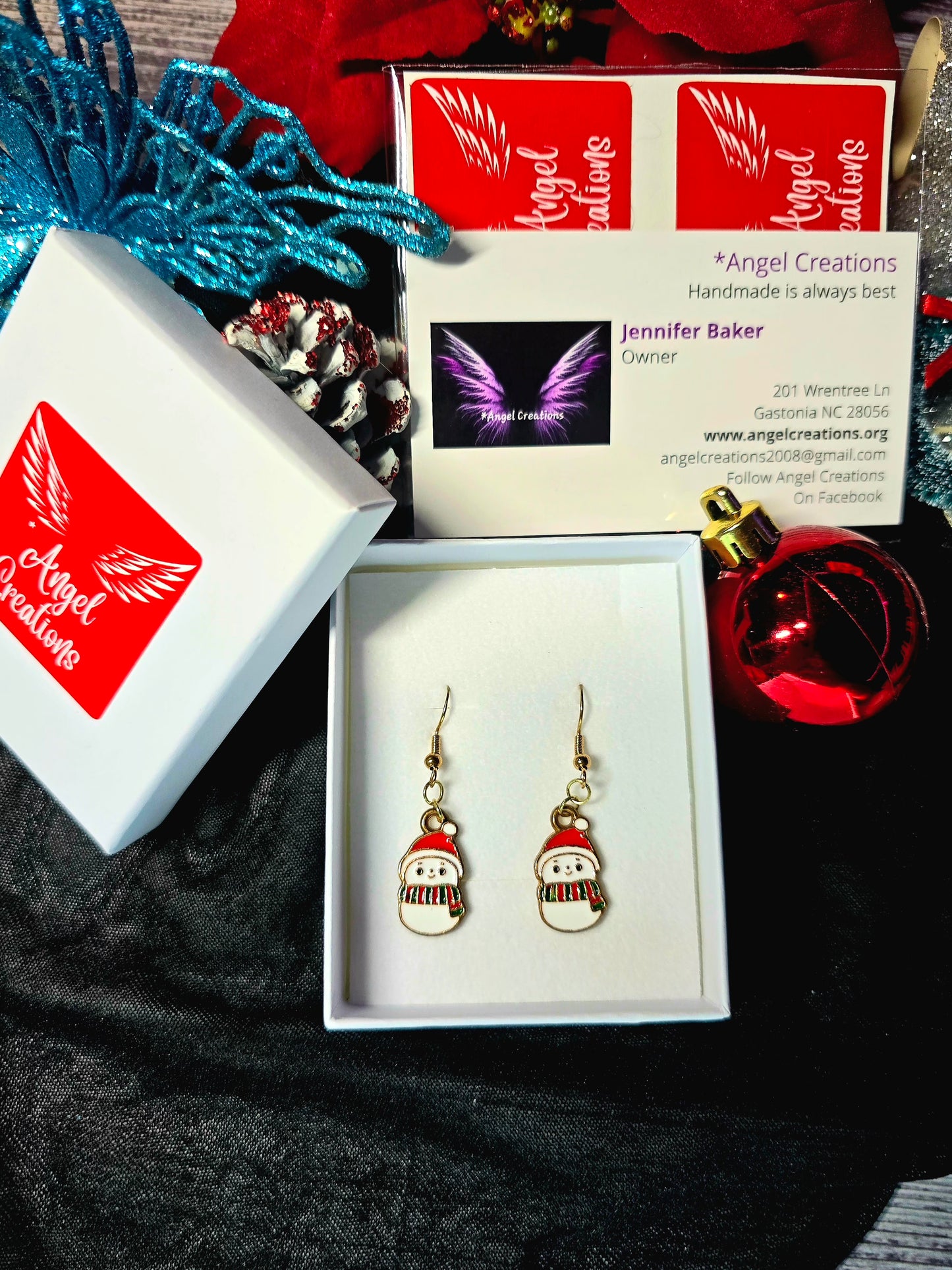 Cute Lil Snowmen Dangle Earrings