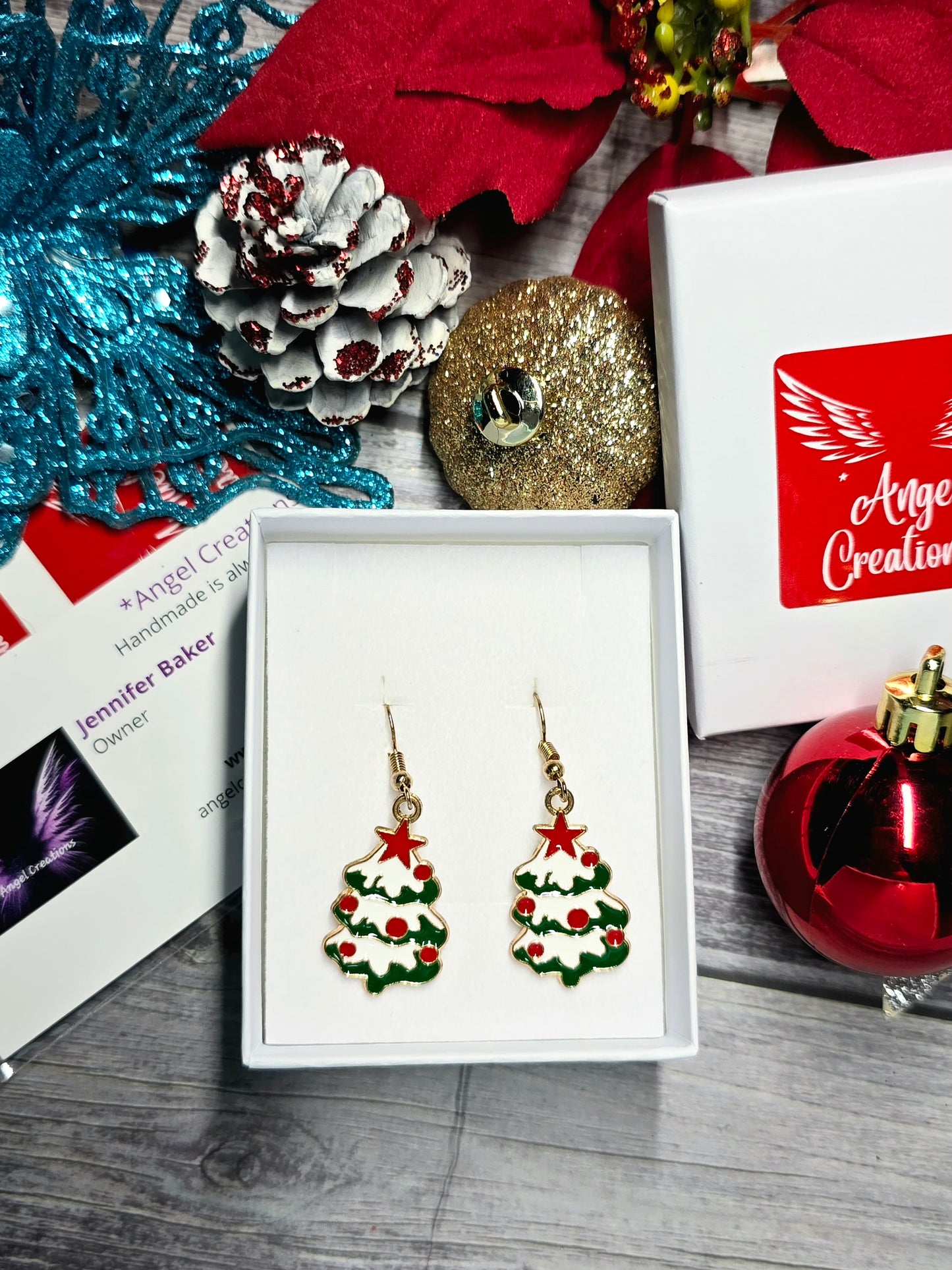 Christmas Tree Dangle Earrings