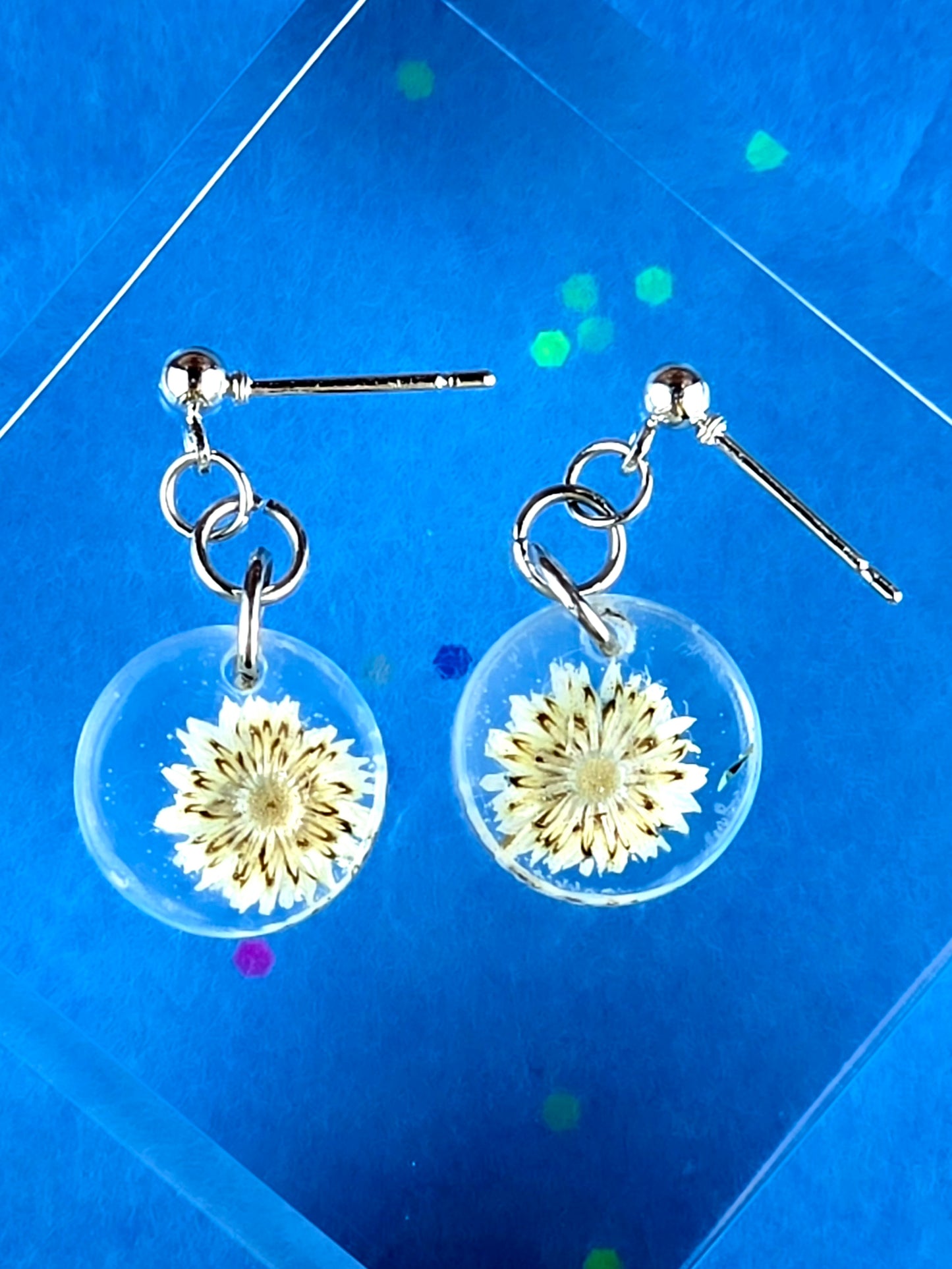 Resin Flower Ball Post Earring