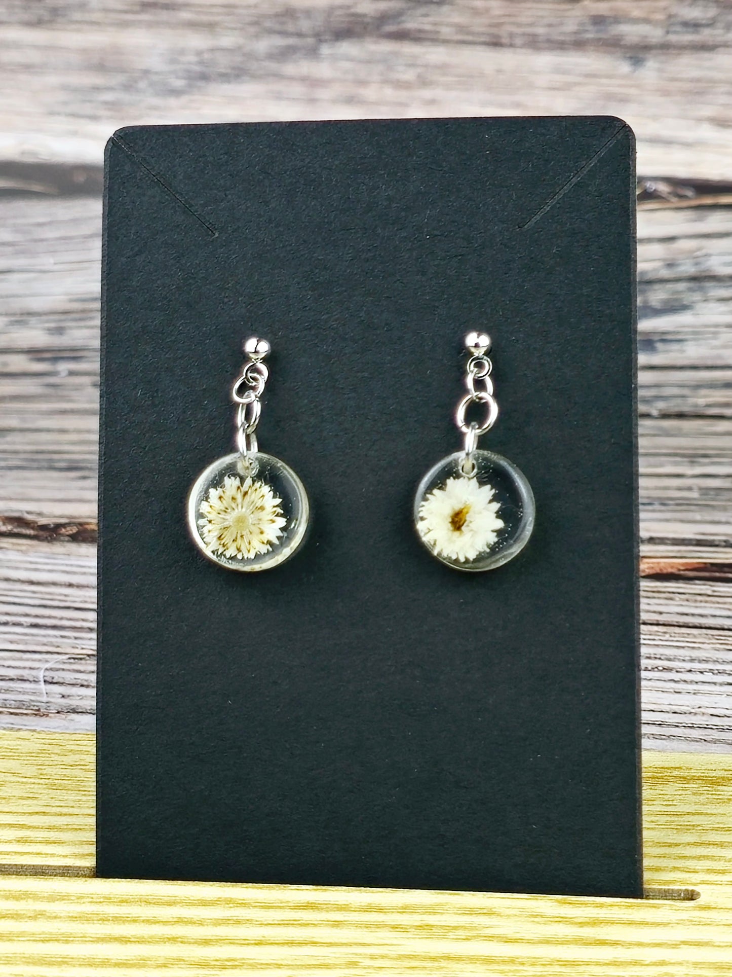 Resin Flower Ball Post Earring