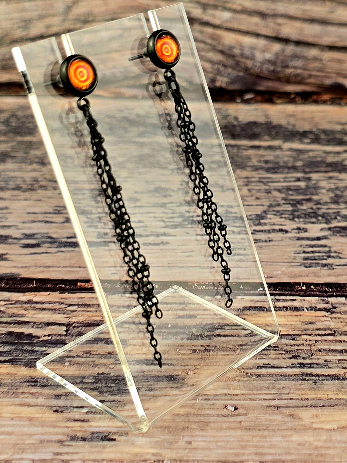 Tripy Post Stud Dangle Earrings