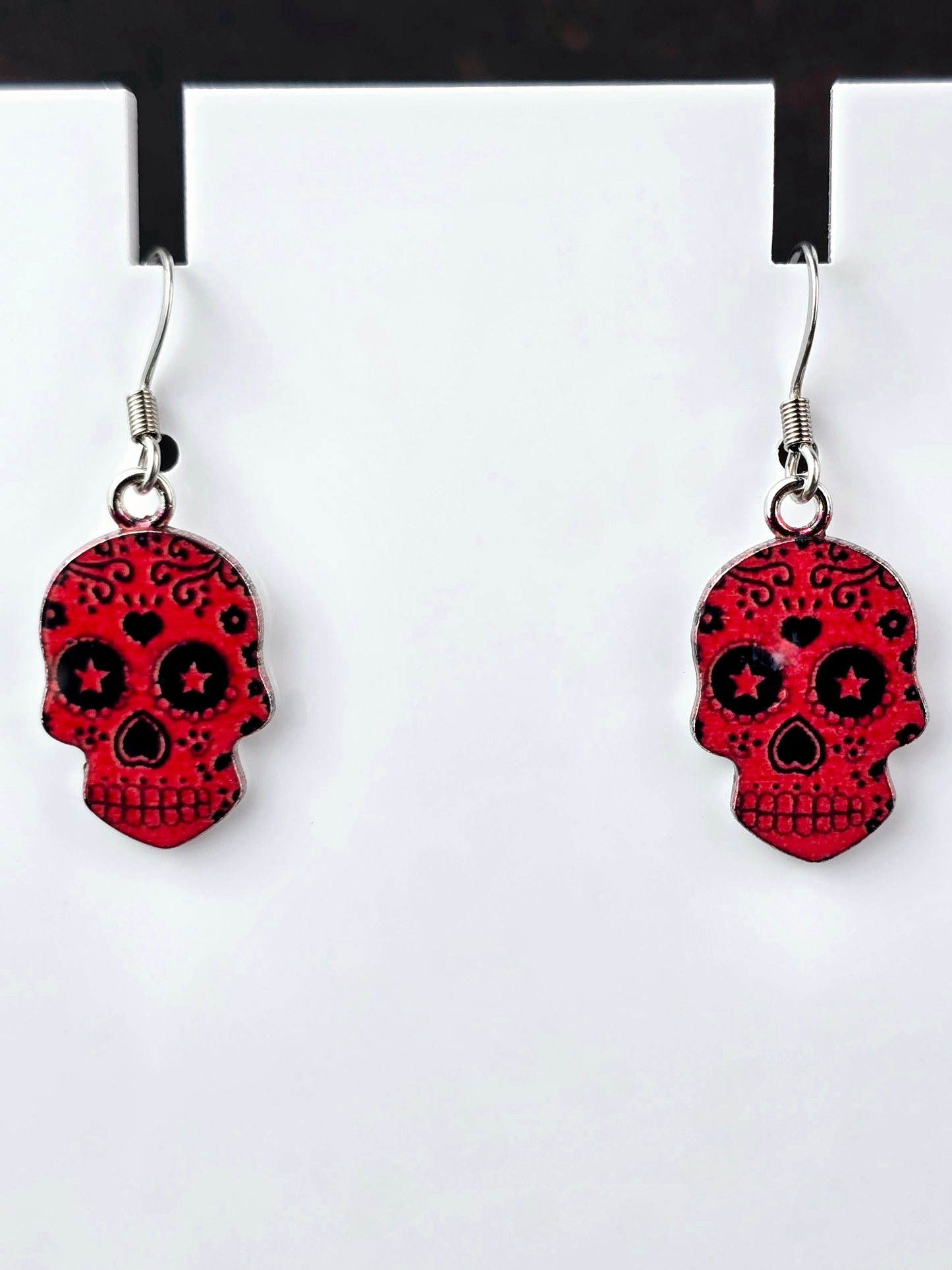 SugarSkull Dangle Fishhook Earrings