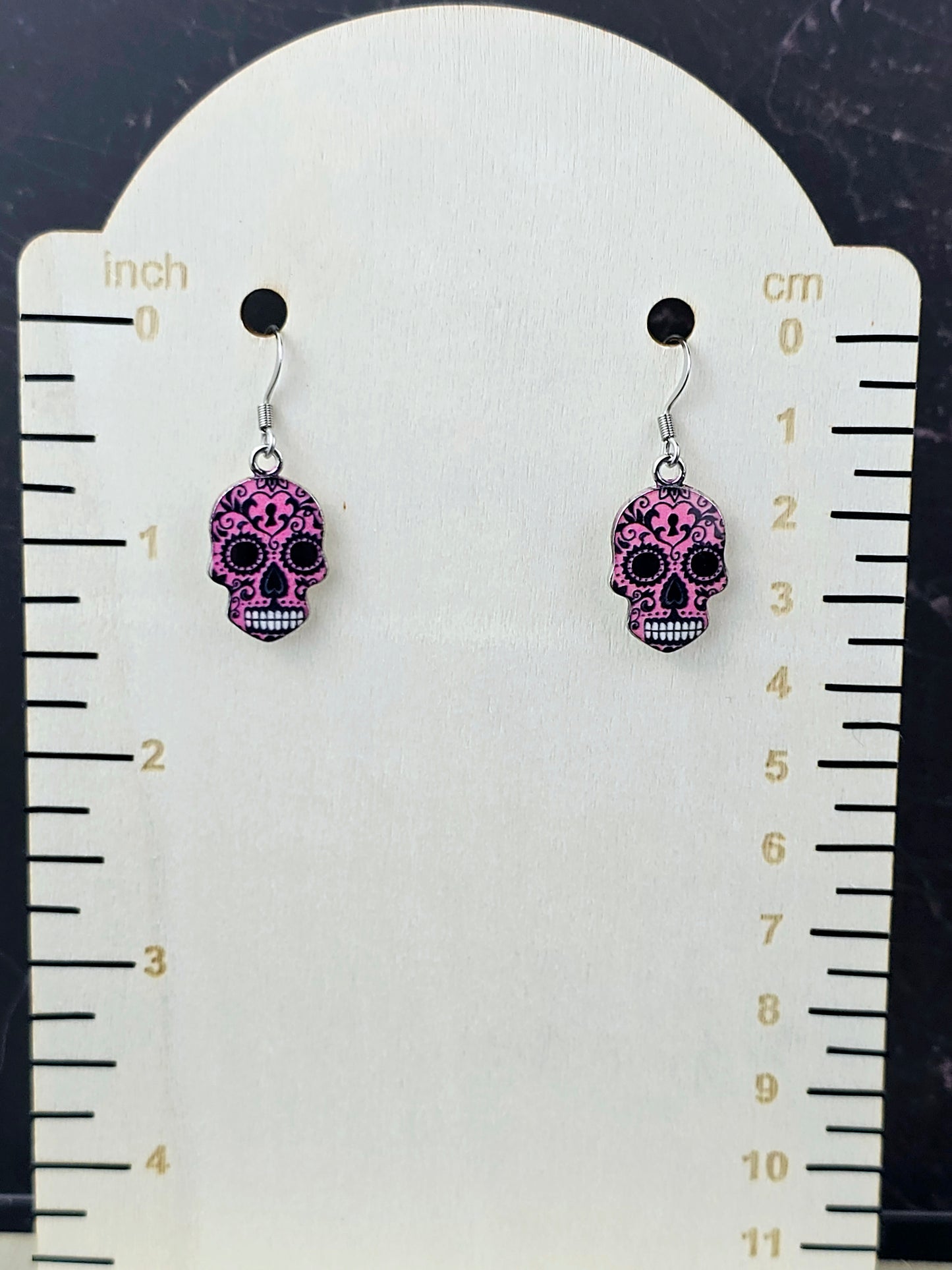 SugarSkull Dangle Fishhook Earrings