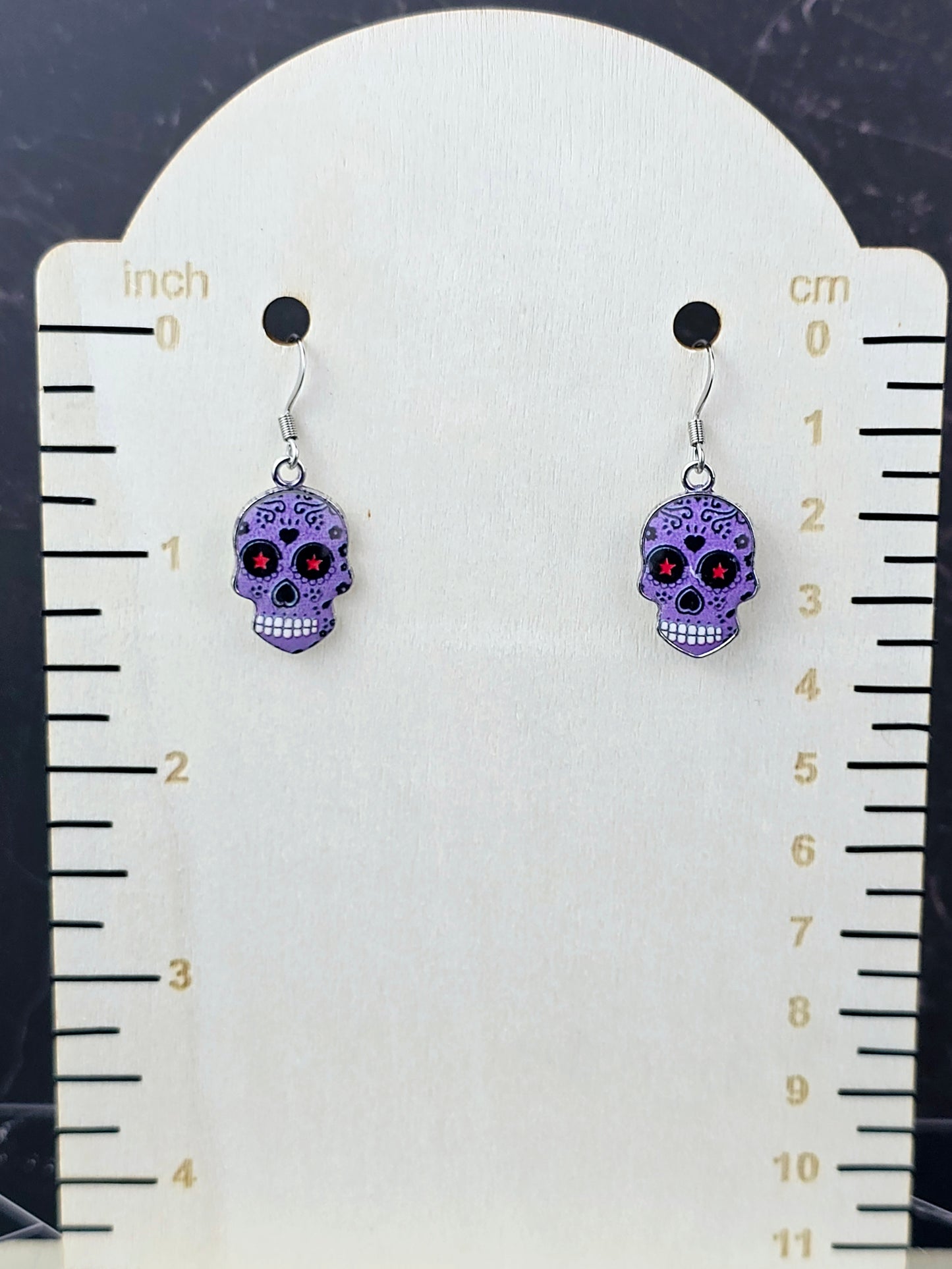 SugarSkull Dangle Fishhook Earrings