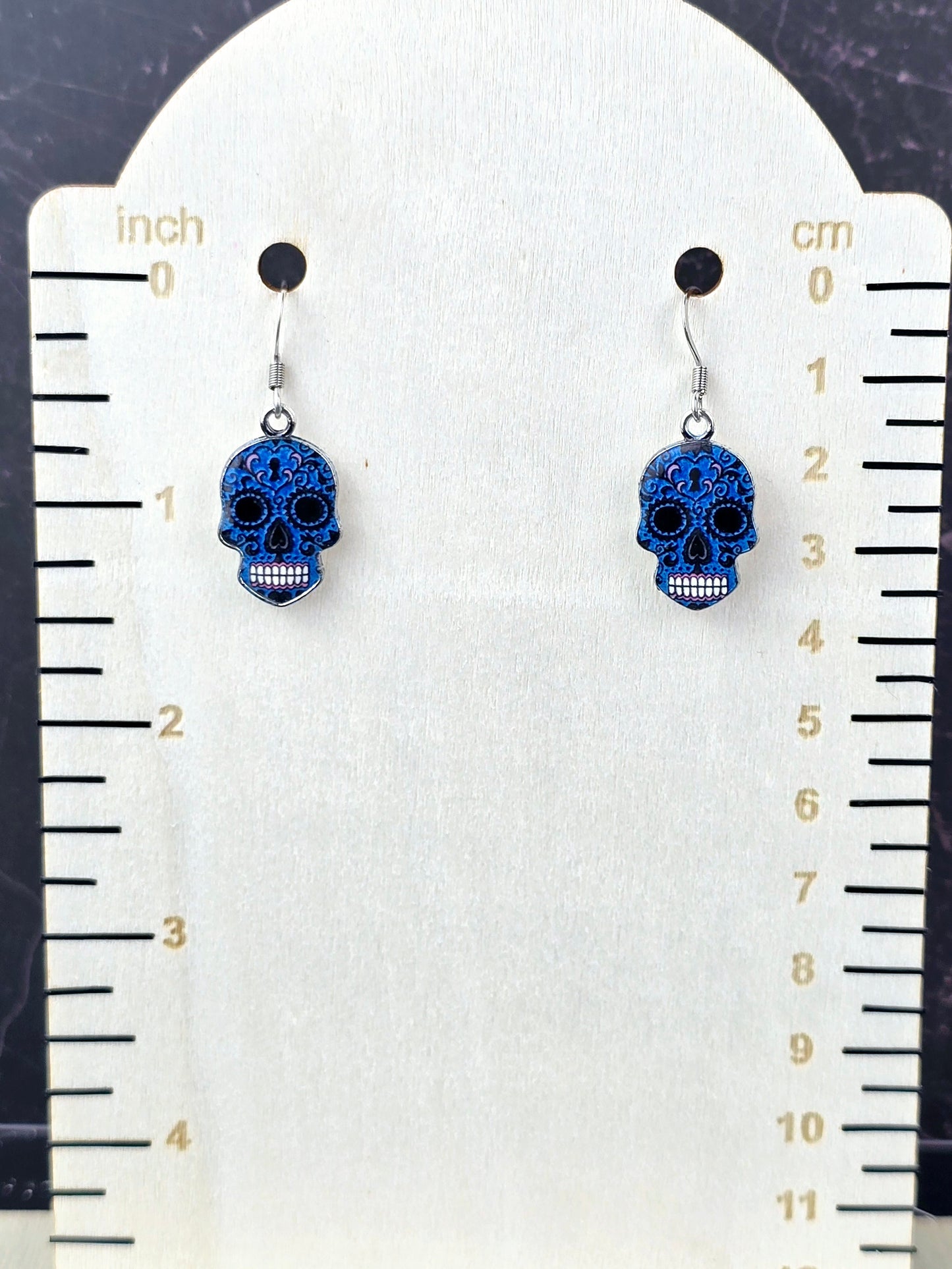 SugarSkull Dangle Fishhook Earrings