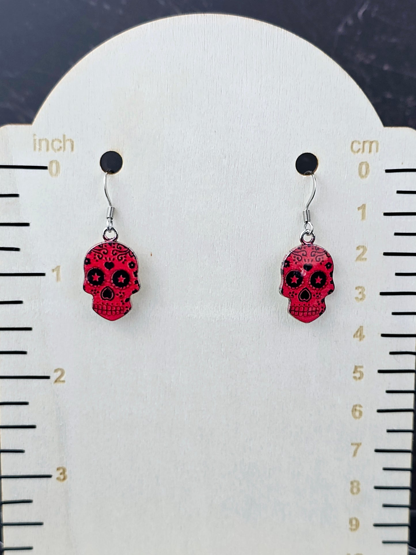 SugarSkull Dangle Fishhook Earrings