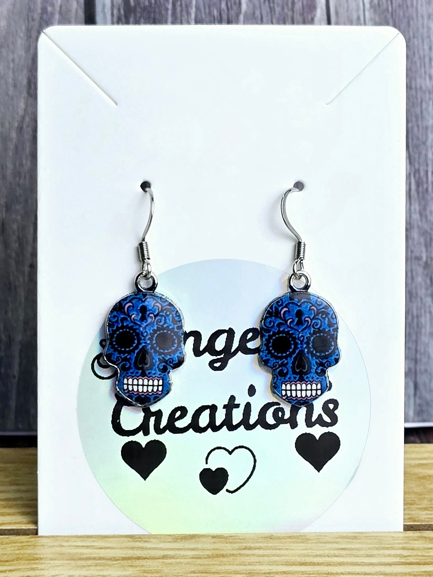 SugarSkull Dangle Fishhook Earrings