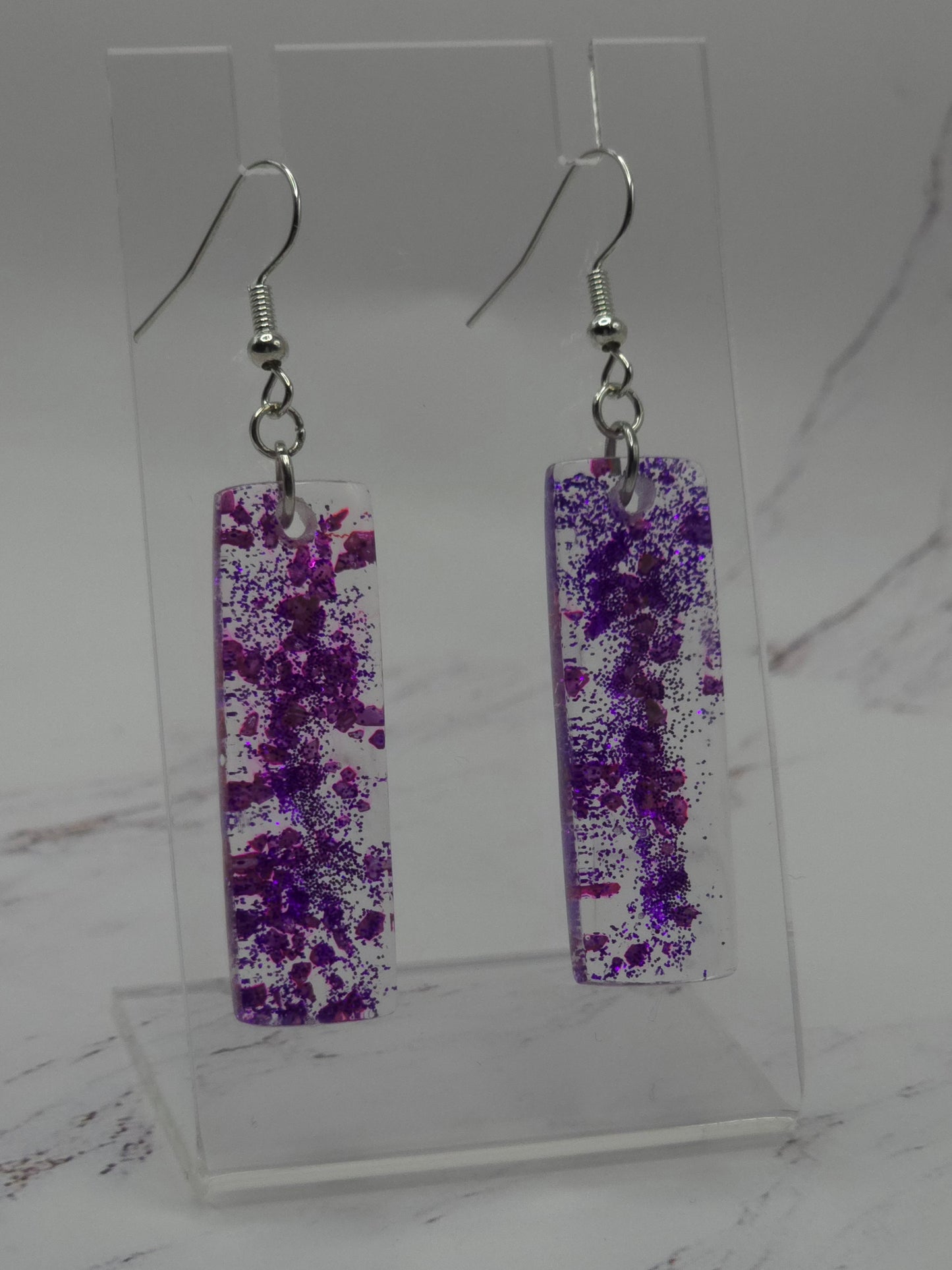 Purple Sparkle Resin Earring