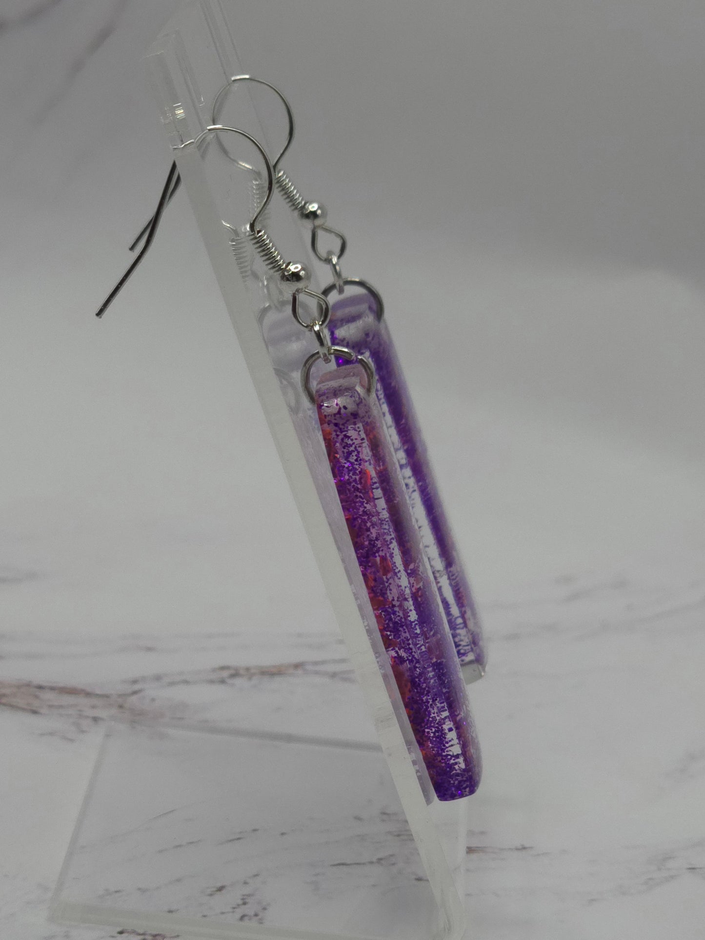 Purple Sparkle Resin Earring