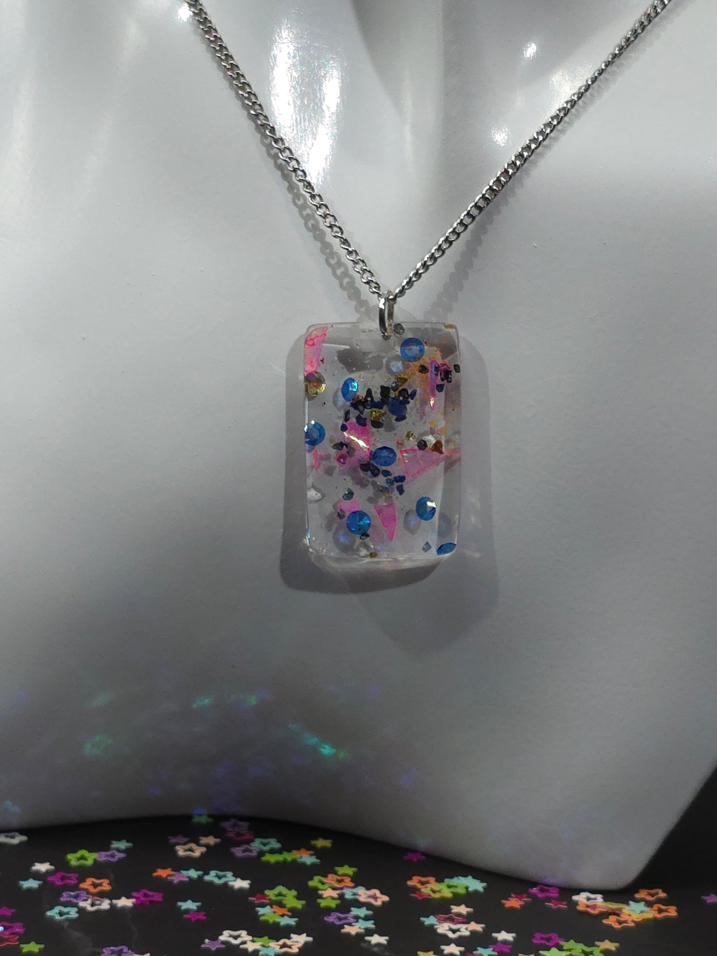 Sparkle of Color Resin Necklace