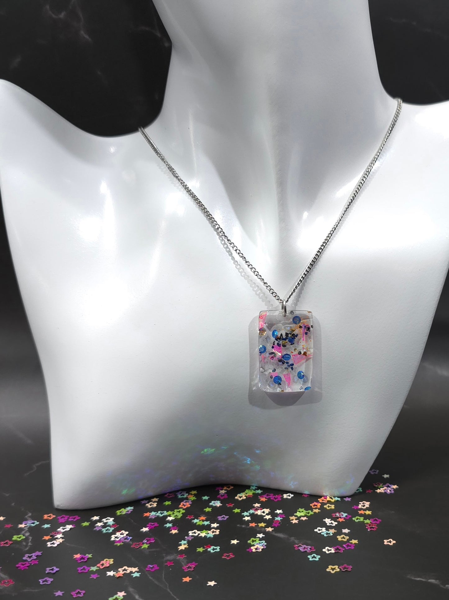 Sparkle of Color Resin Necklace