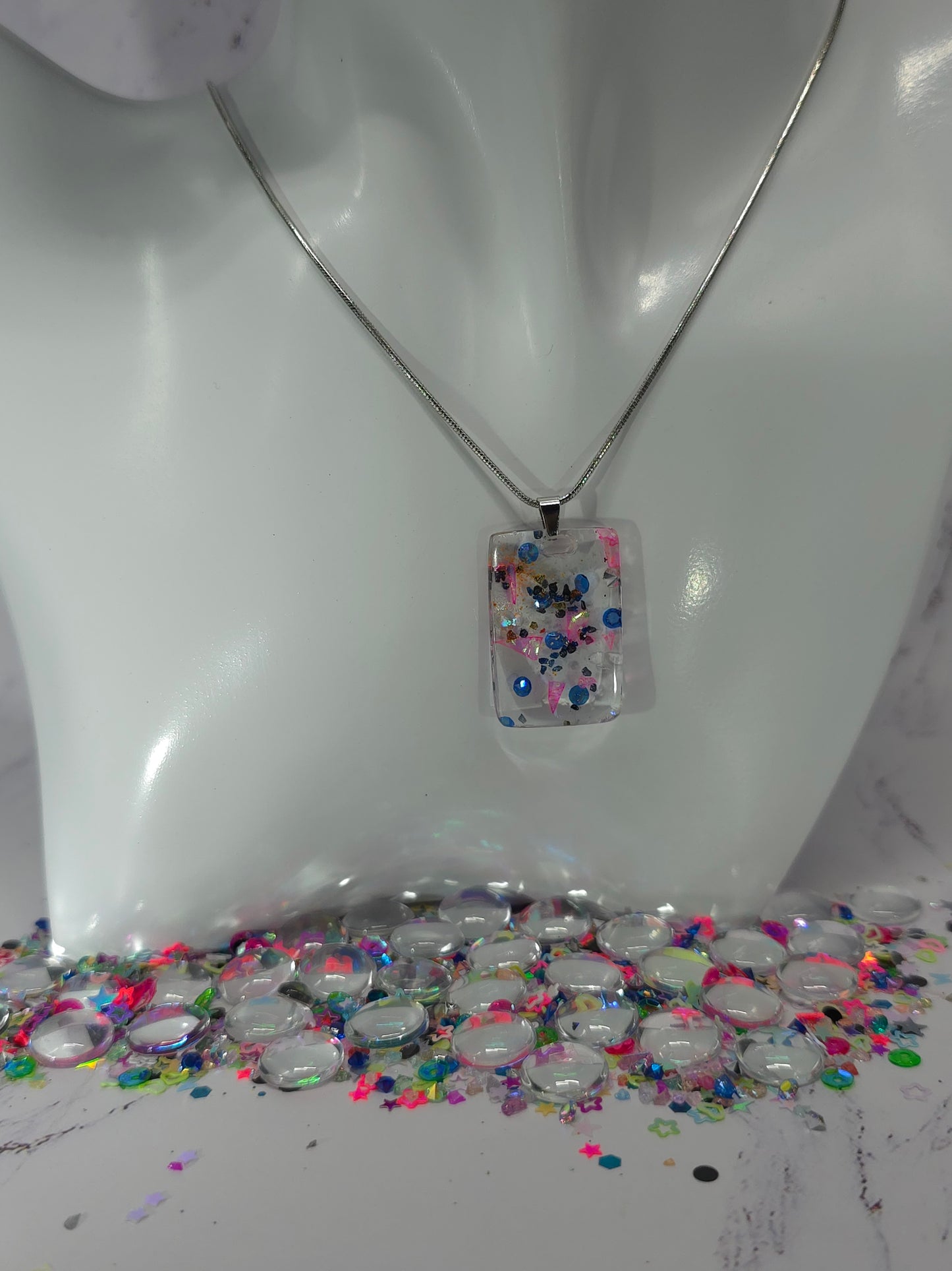 Sparkle of Color Resin Necklace