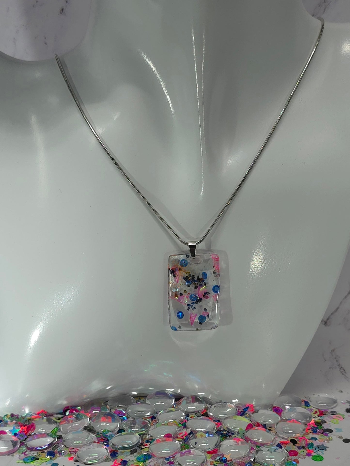 Sparkle of Color Resin Necklace