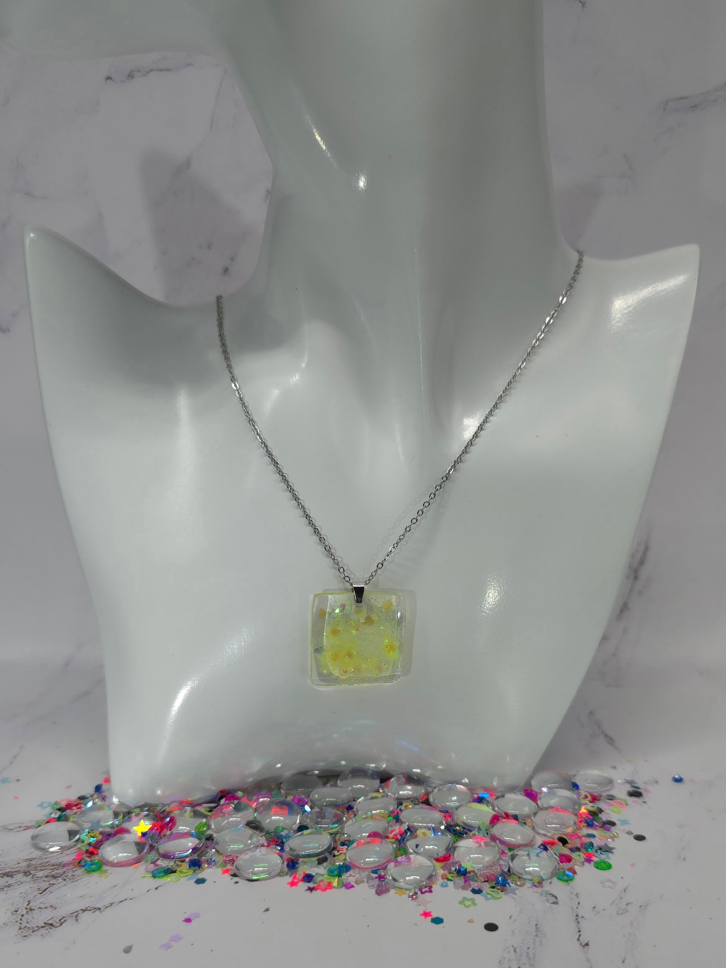 Shine in Yellow Resin Necklace