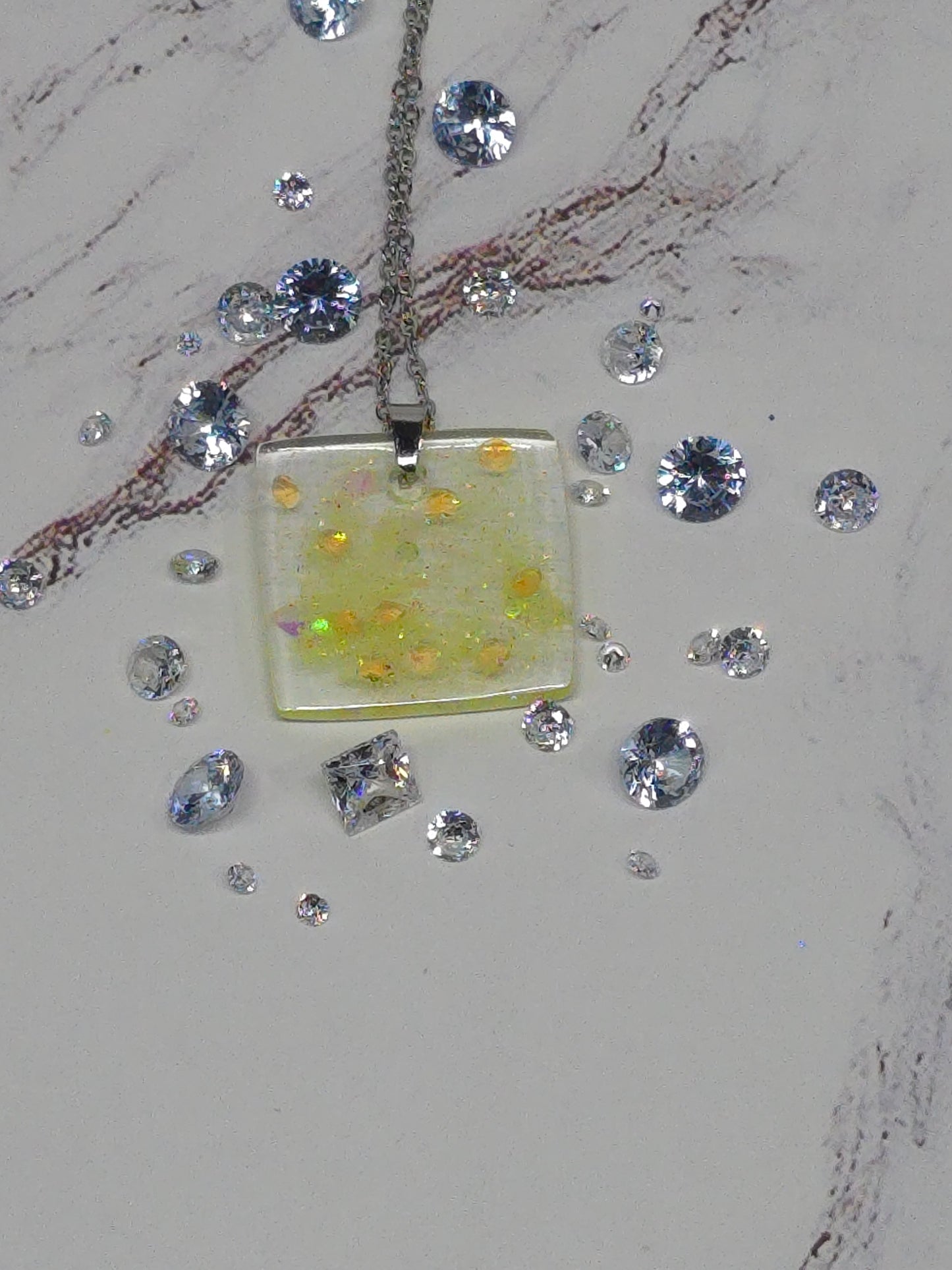 Shine in Yellow Resin Necklace