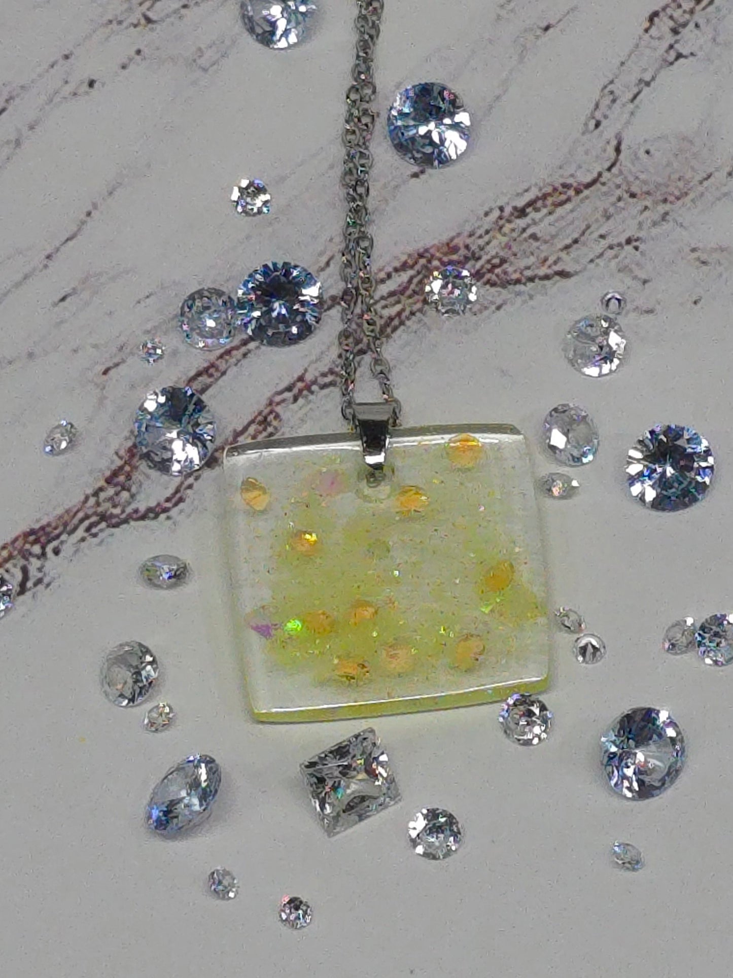 Shine in Yellow Resin Necklace