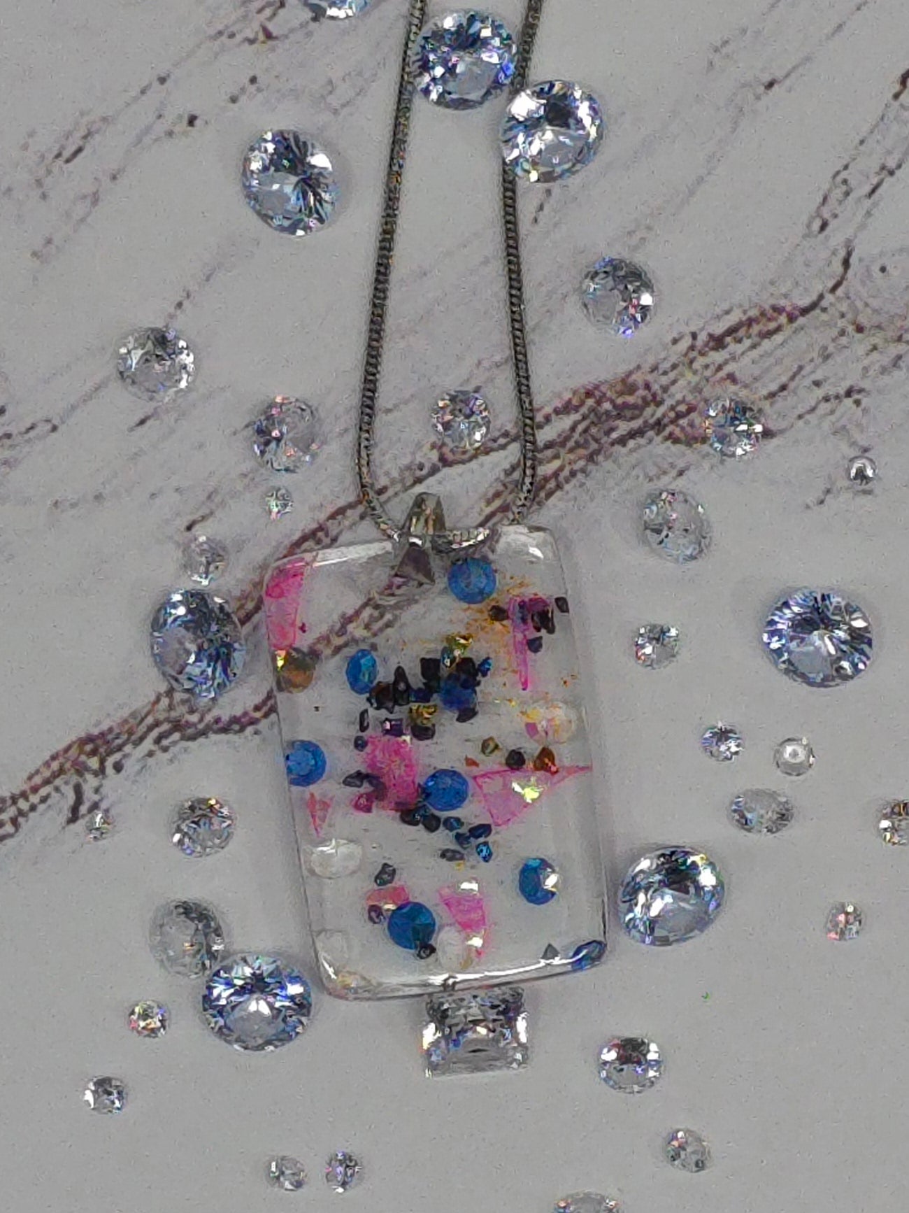 Sparkle of Color Resin Necklace