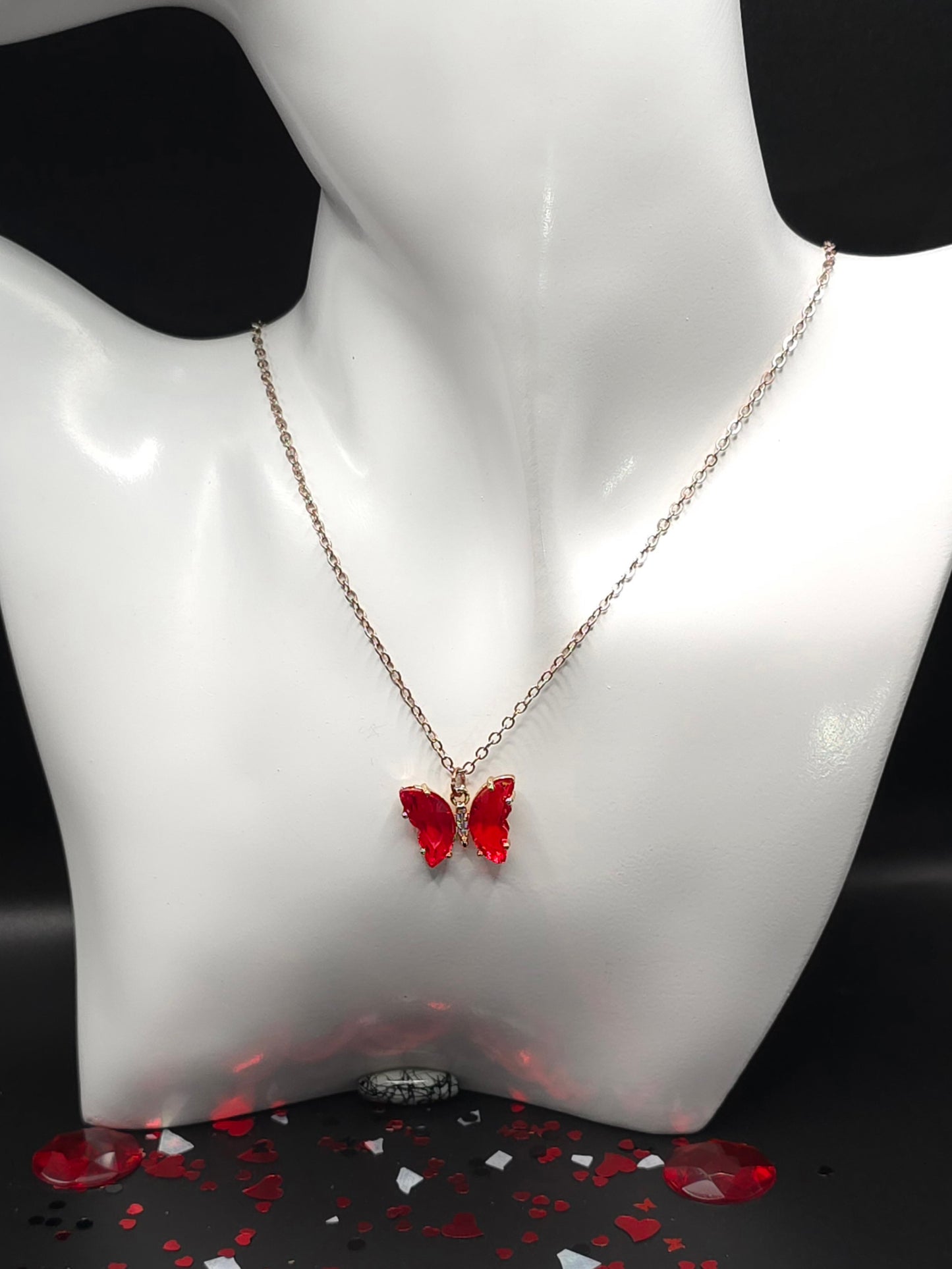 Red Butterfly Necklace