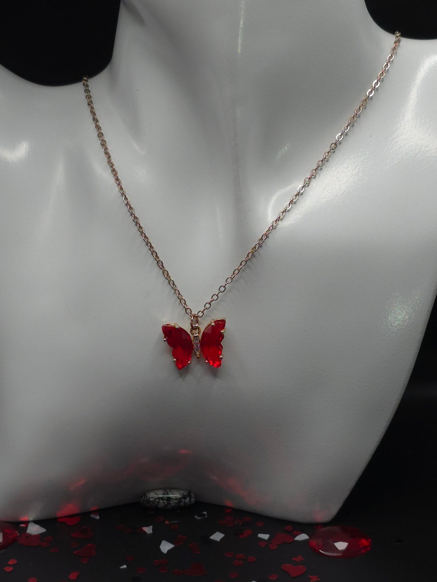 Red Butterfly Necklace