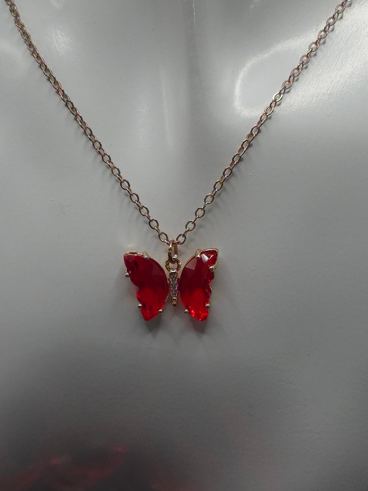 Red Butterfly Necklace