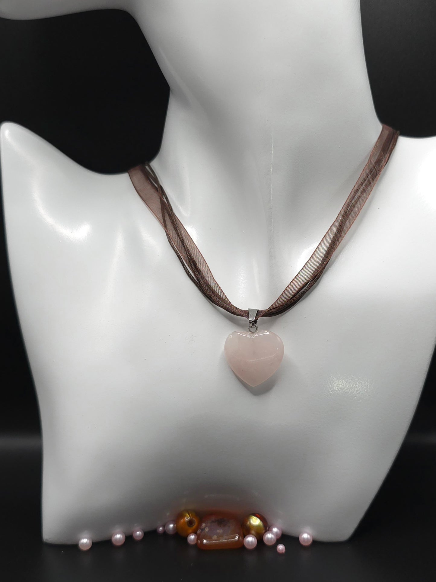 Pink Stone Heart Necklace