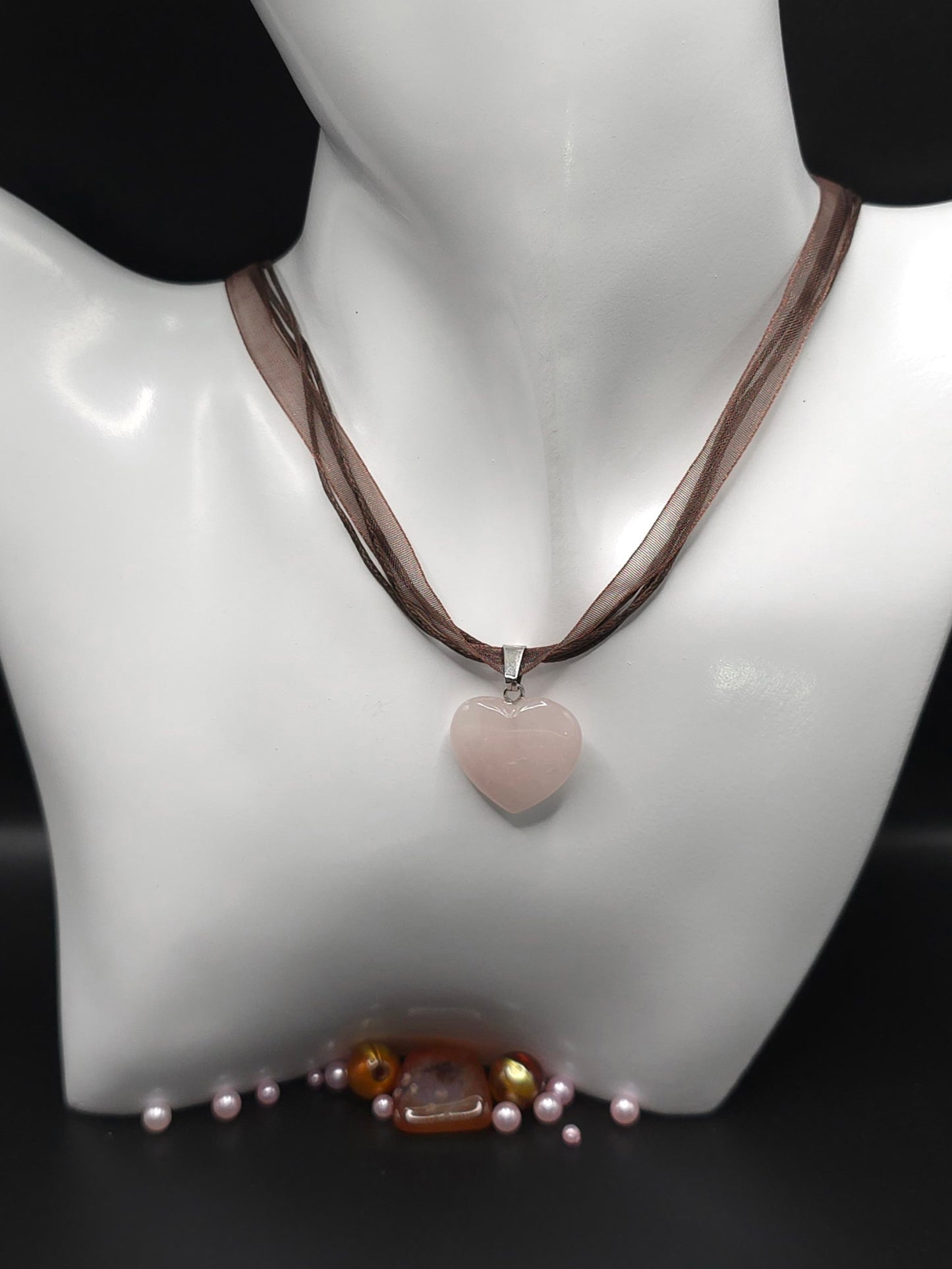 Pink Stone Heart Necklace