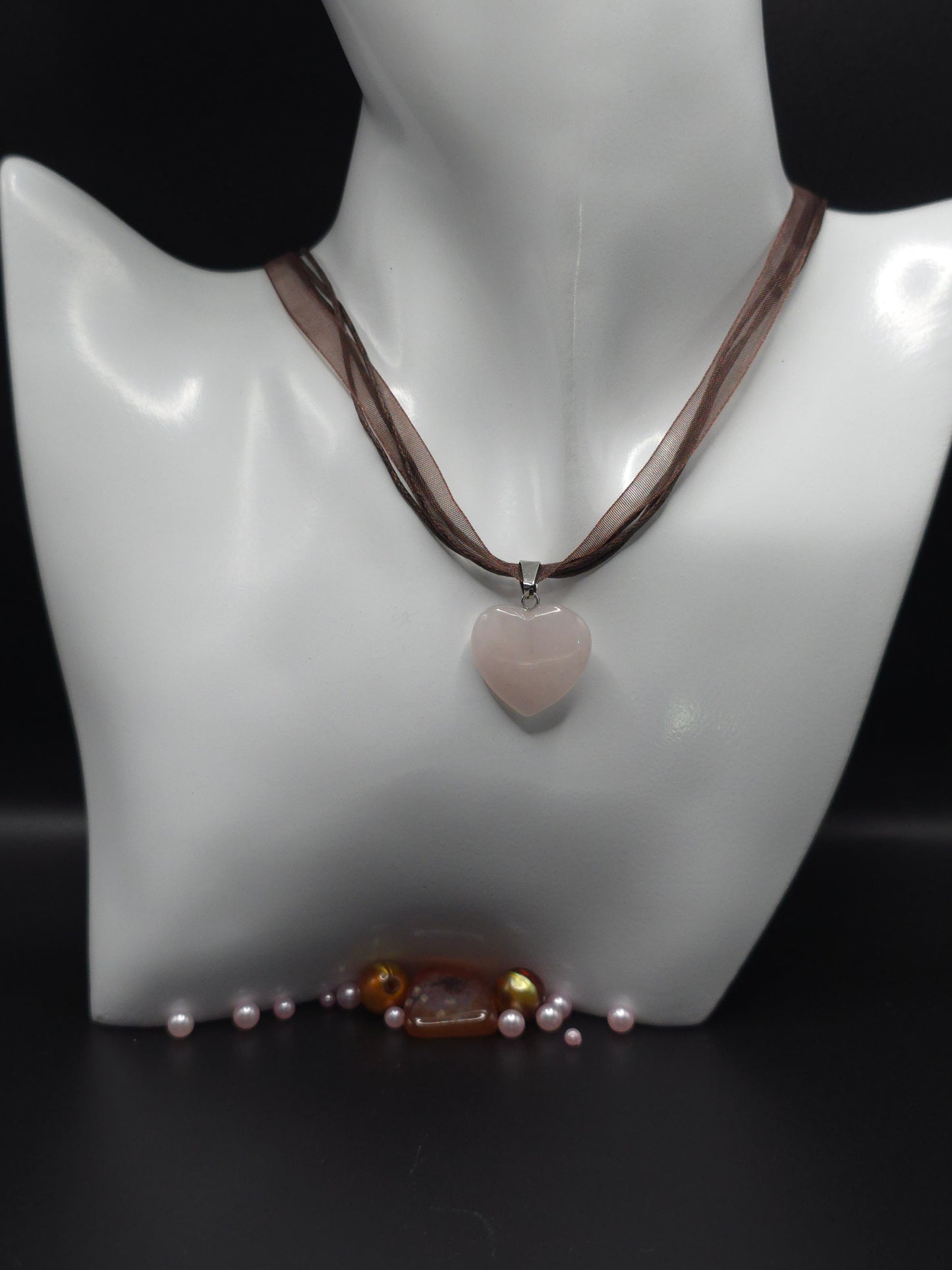 Pink Stone Heart Necklace