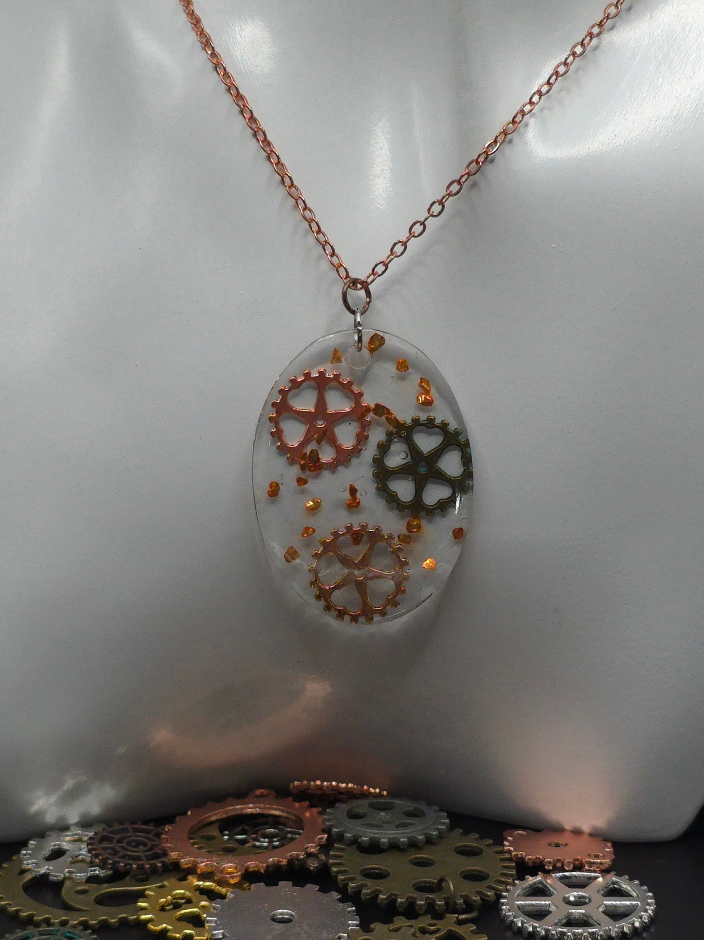 Gears Up Resin Necklace