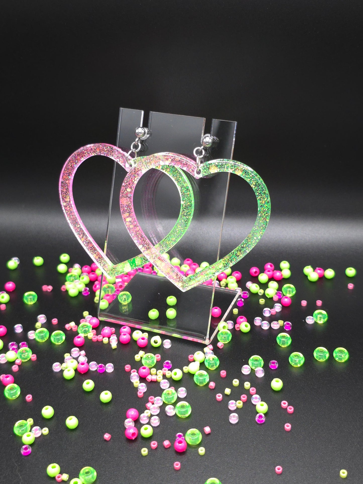 Hoops of the Heart Resin Earrings