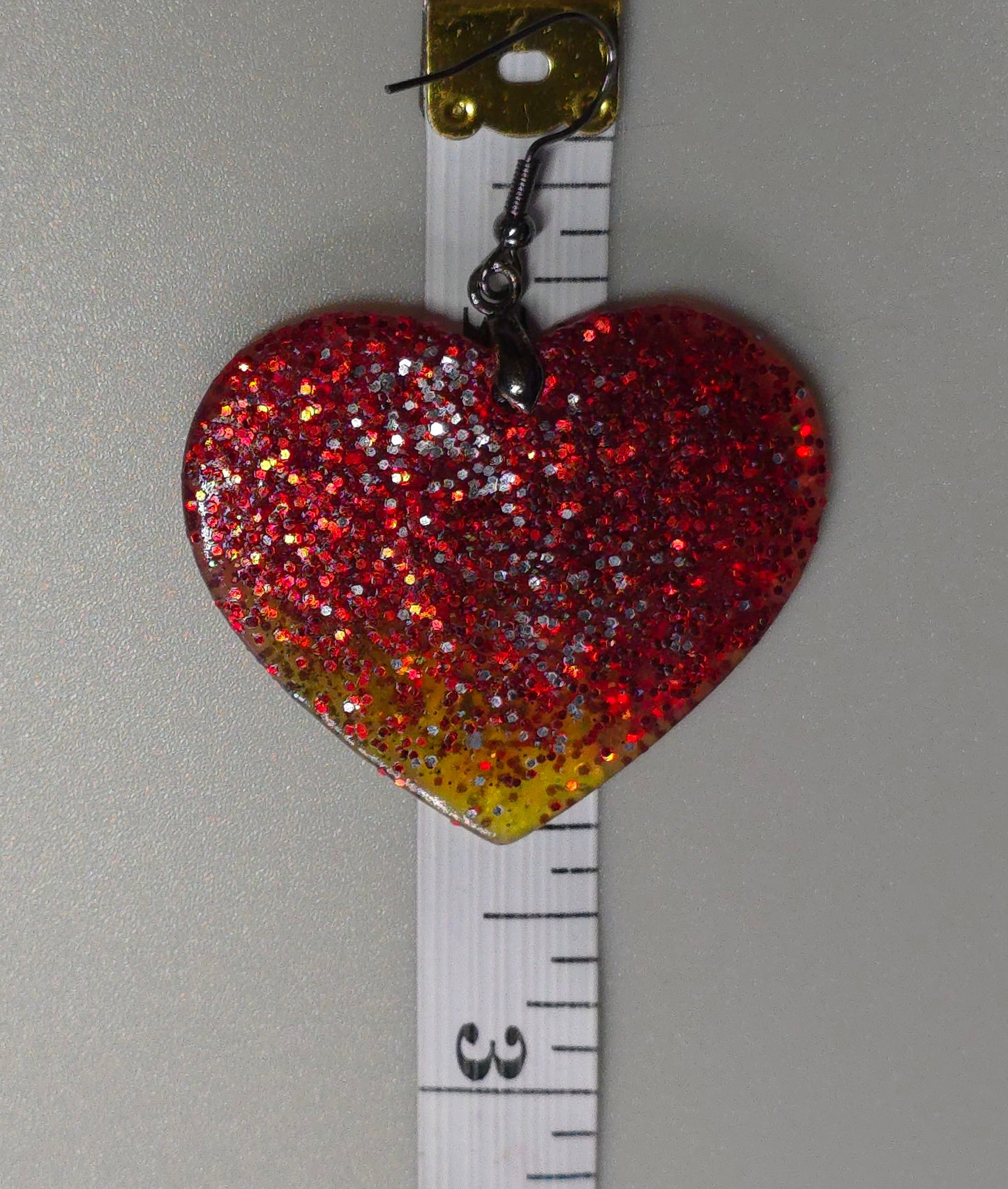 Hearts & Glitter Resin Earrings