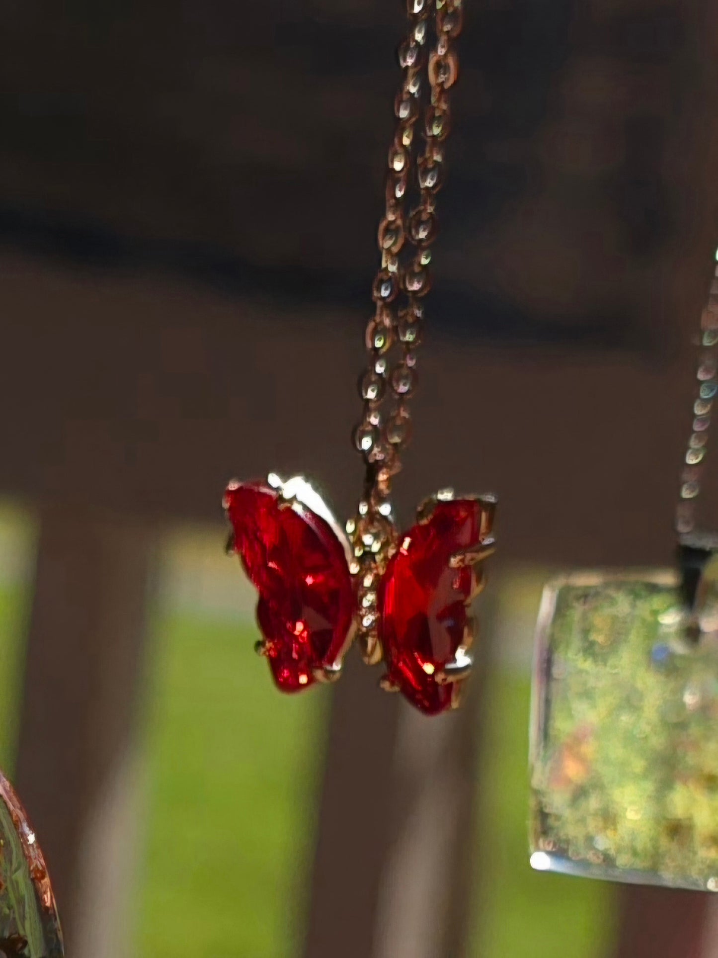 Red Butterfly Necklace