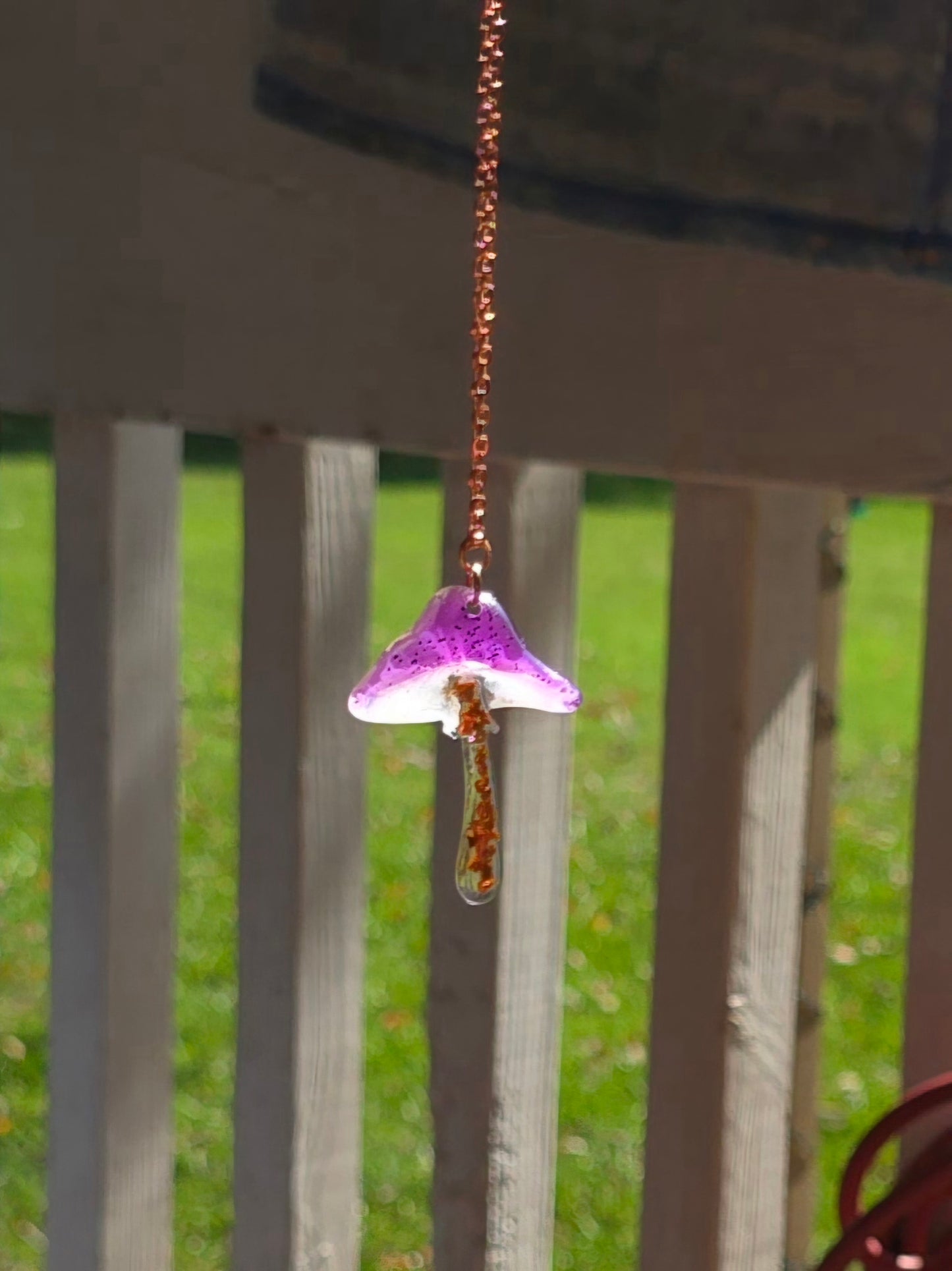 Purple Cap Resin Necklace