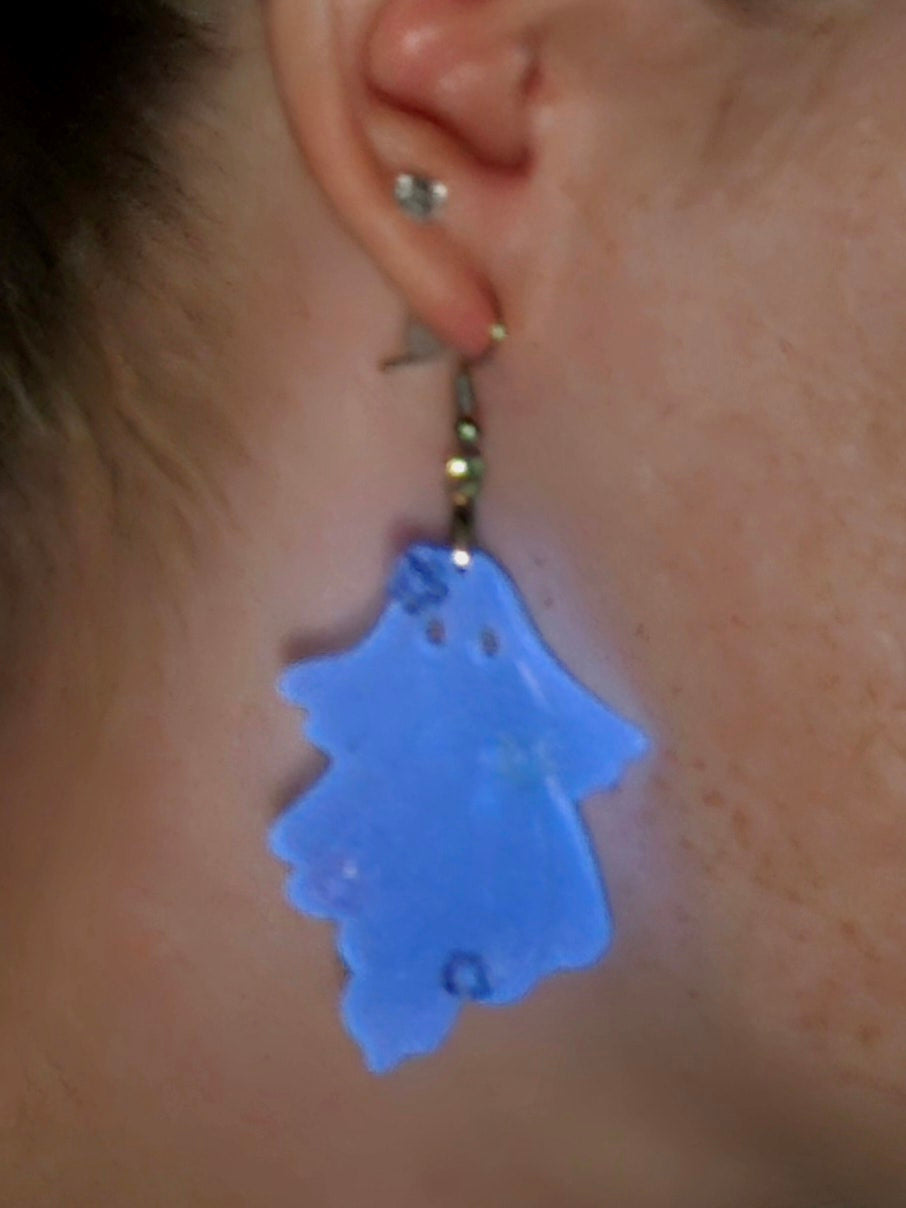 Ghoulish Ghost Glow in the Dark Resin Earrings