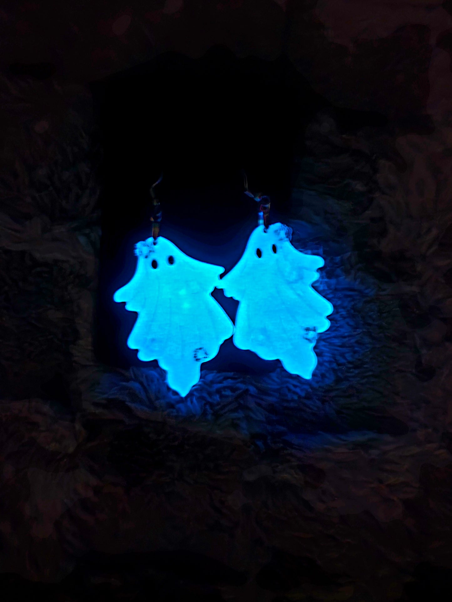 Ghoulish Ghost Glow in the Dark Resin Earrings