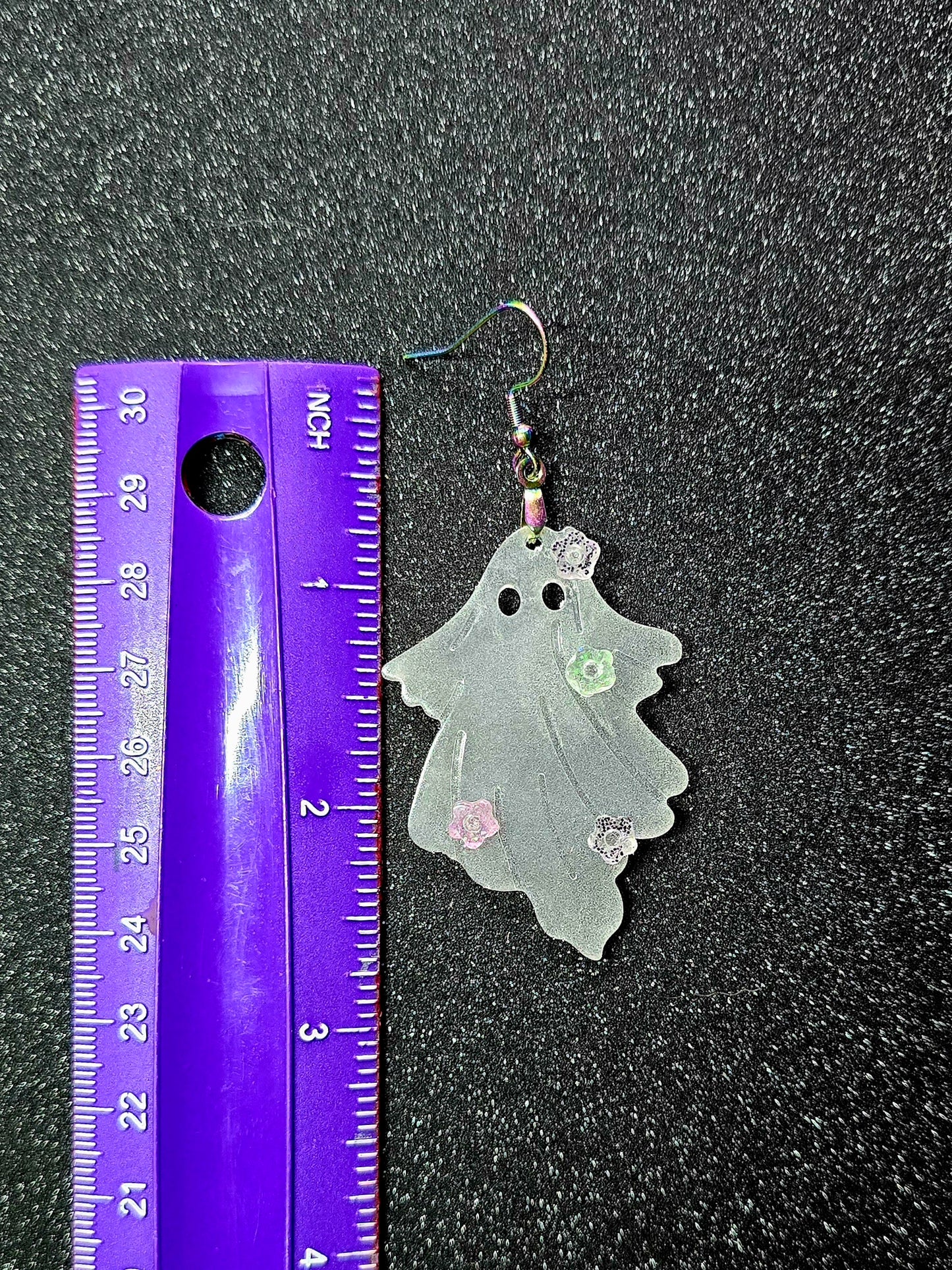 Ghoulish Ghost Glow in the Dark Resin Earrings