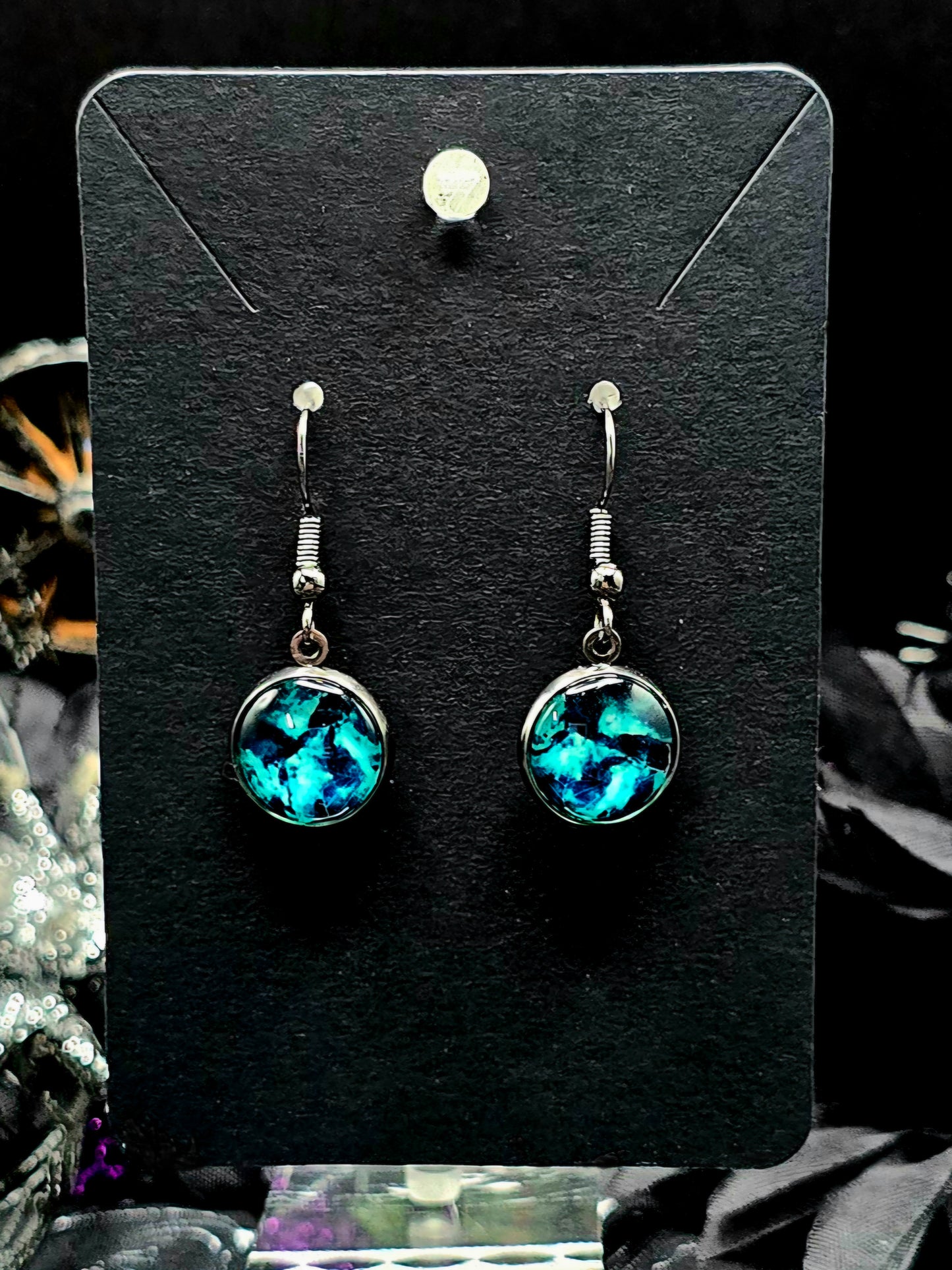 Galaxy Bezel Dangle Earrings