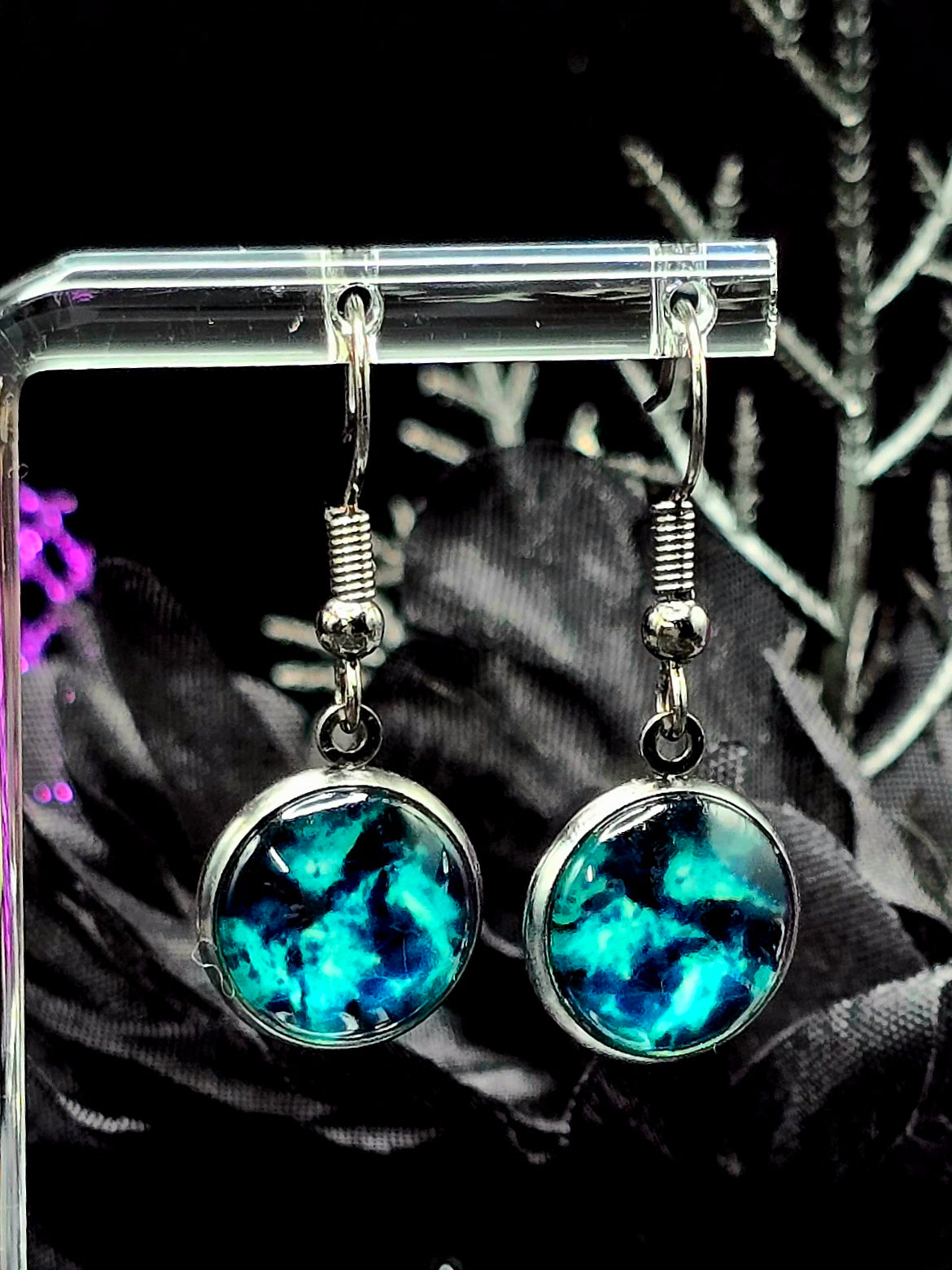 Galaxy Bezel Dangle Earrings