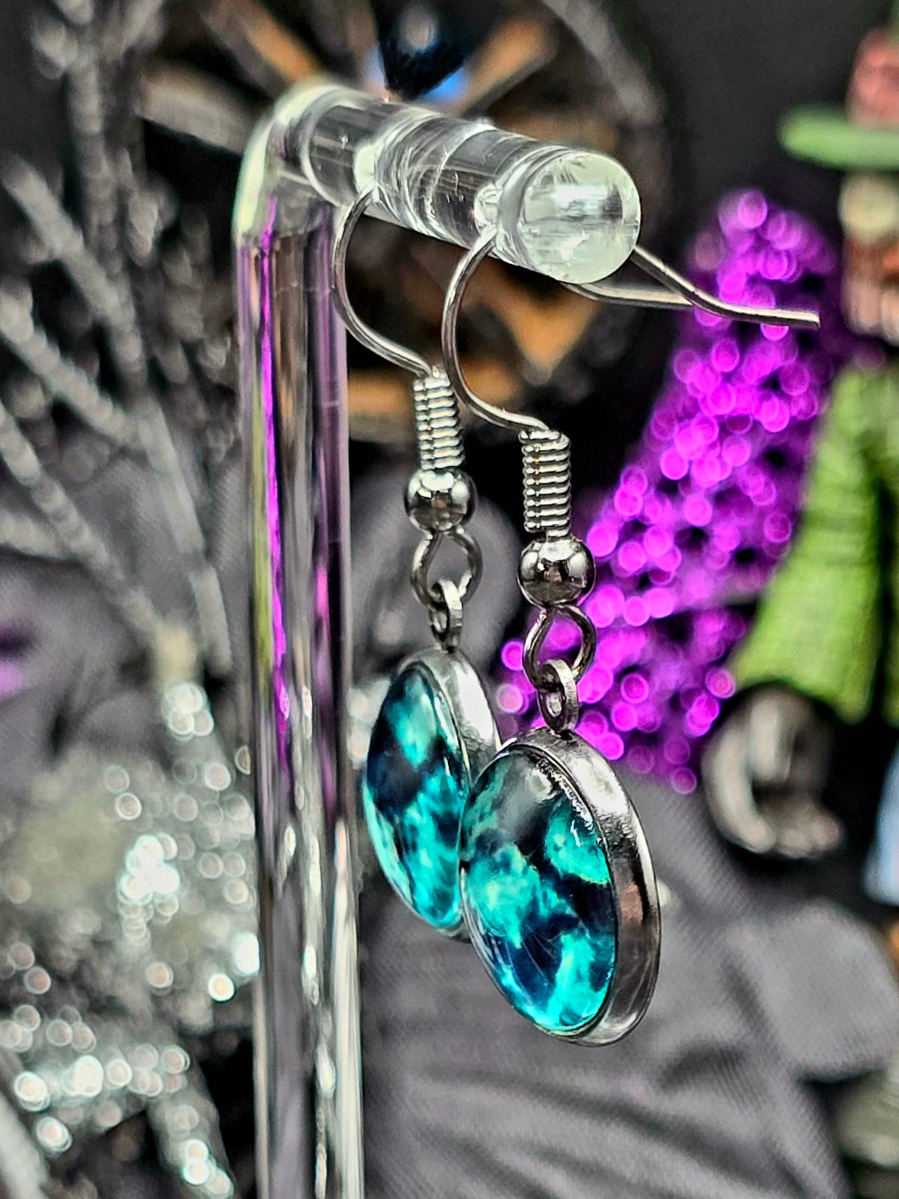 Galaxy Bezel Dangle Earrings