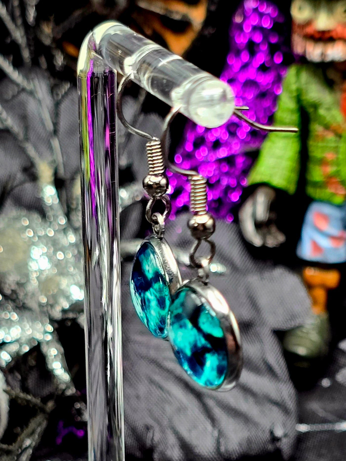 Galaxy Bezel Dangle Earrings