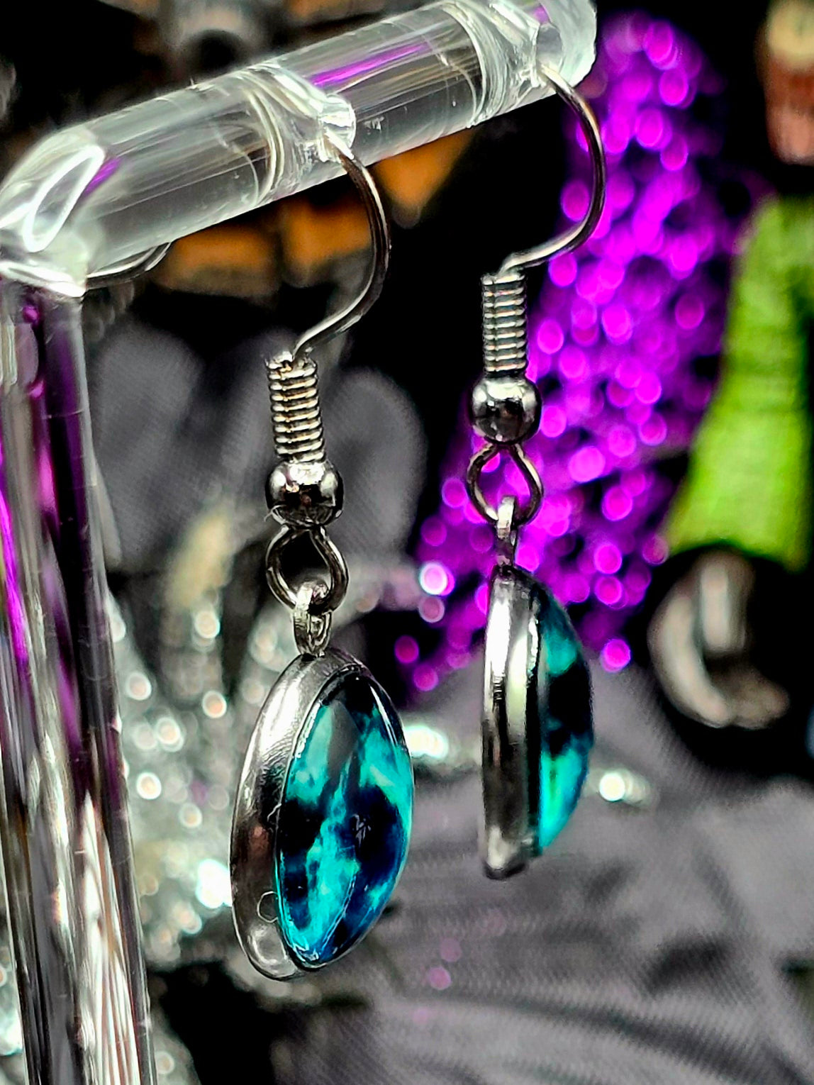 Galaxy Bezel Dangle Earrings