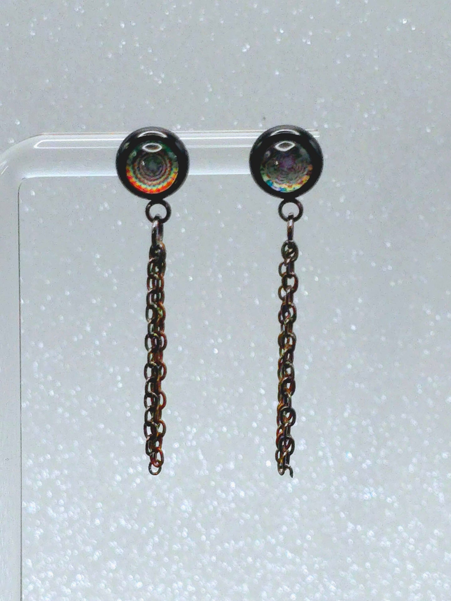 Tri-Color Post Stud Earrings